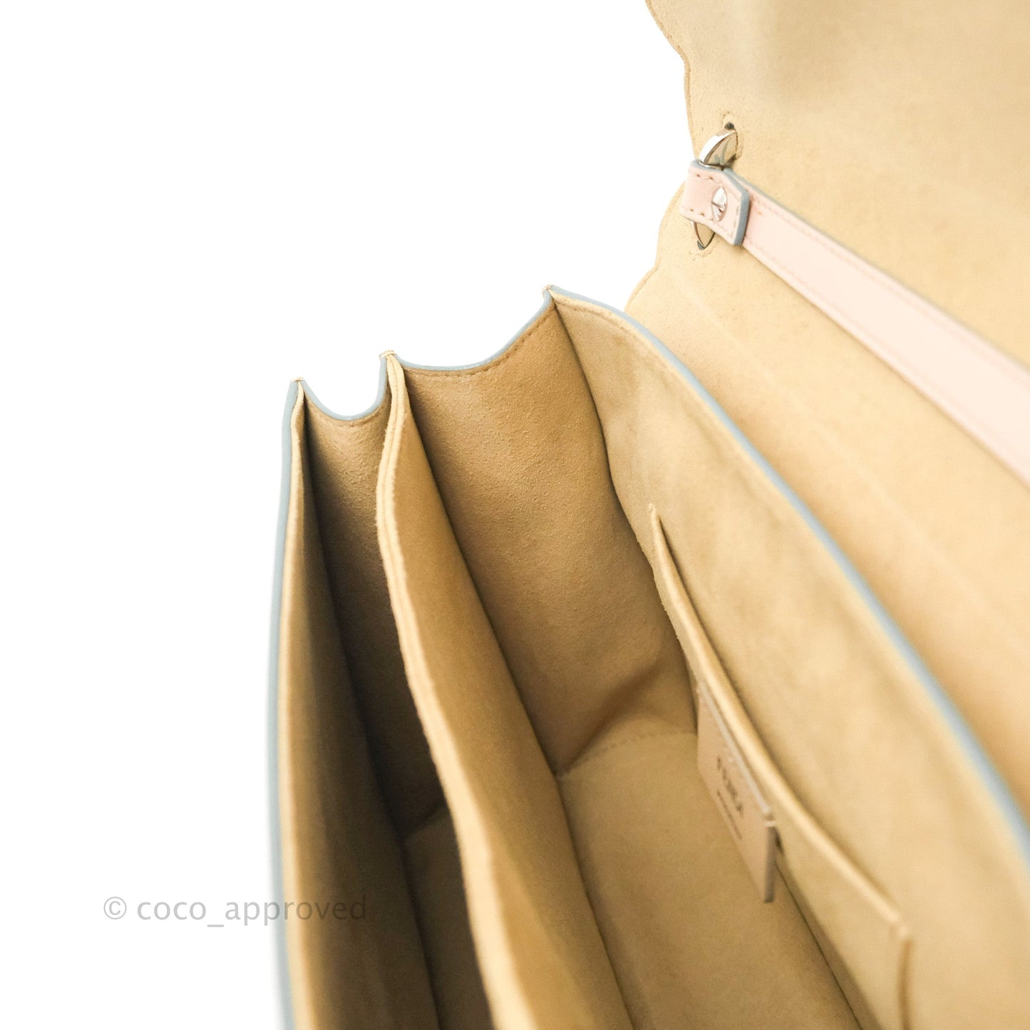 Fendi Kan I Scalloped Shoulder Bag Pale Pink Silver Hardware