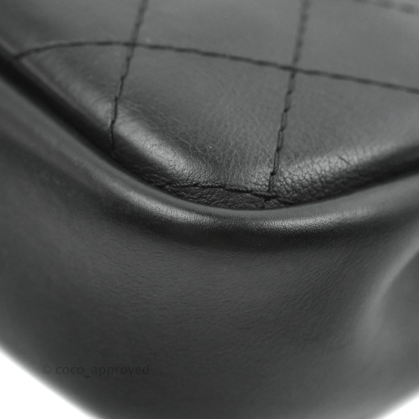 Chanel Flat Quilted Small Messenger Bag Black Calfskin Ruthenium Hardware