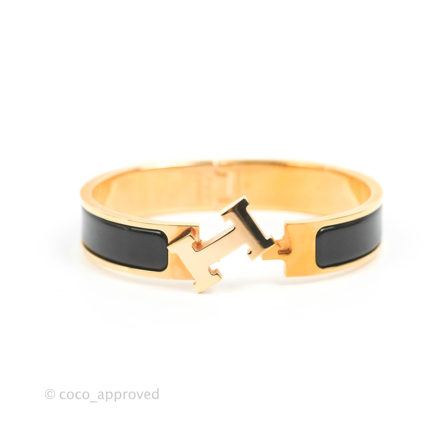 Hermès Clic H Bracelet Black Rose Gold PM