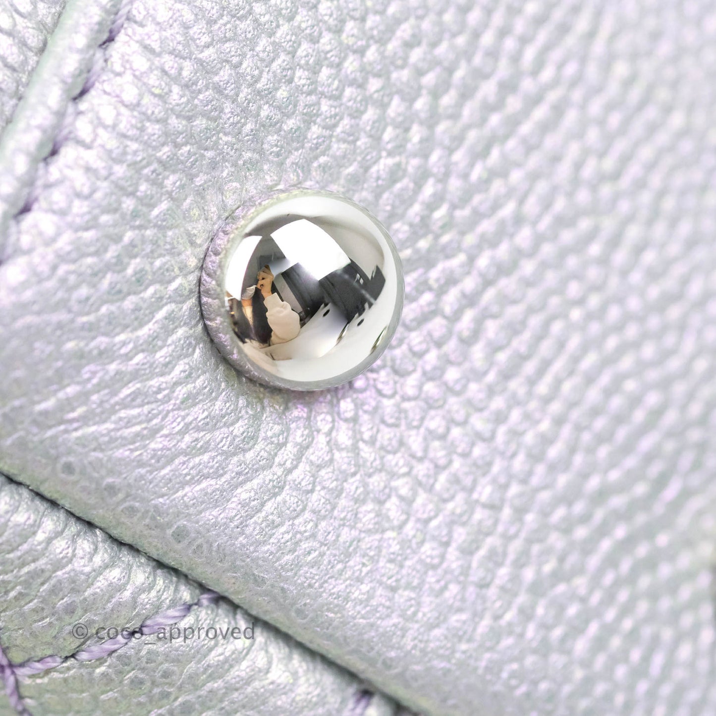 Chanel Mini Coco Handle Quilted Iridescent Lilac Caviar Rainbow Hardware