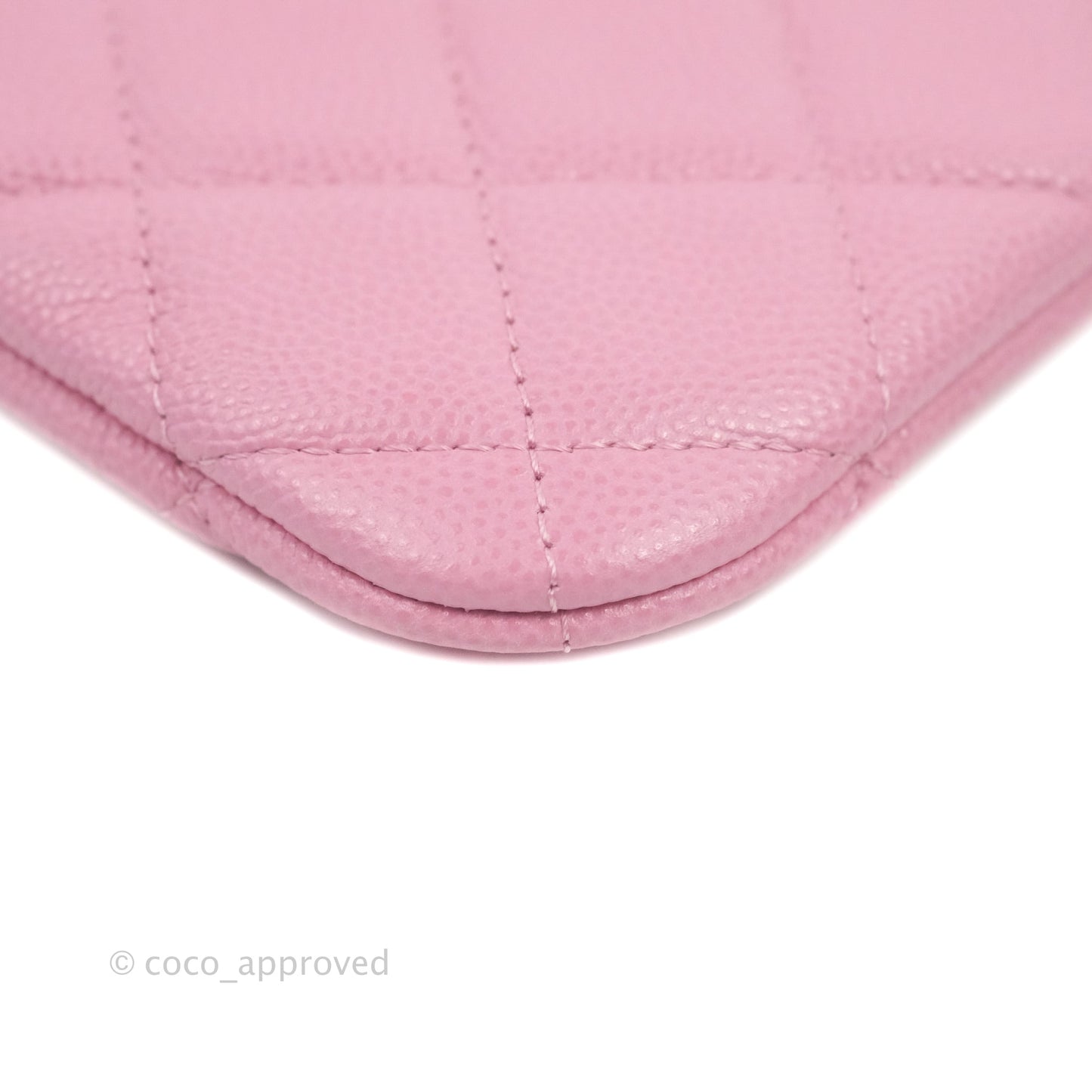 Chanel Quilted Mini O Case Light Pink Caviar Gold Hardware