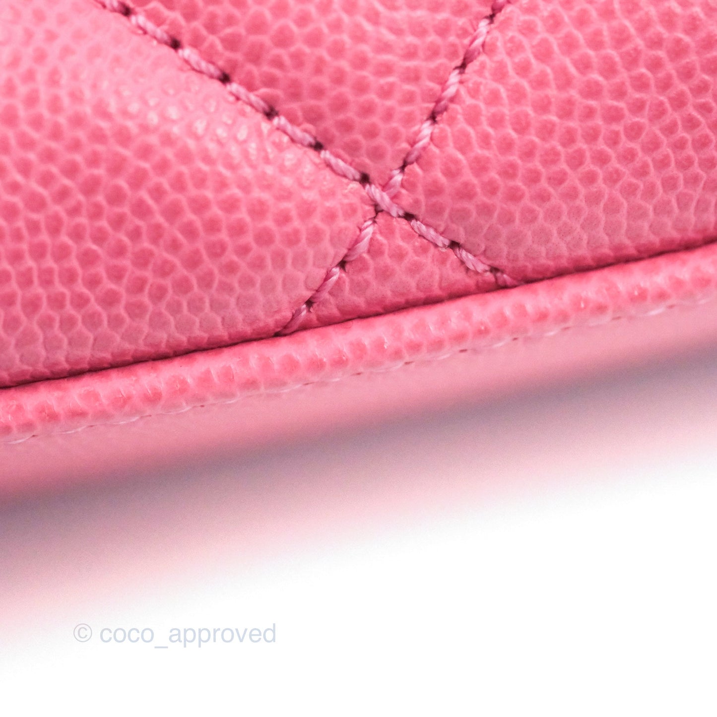 Chanel Small Coco Handle Quilted Pink Caviar Aged Gold Hardware Lizard Embossed Handle