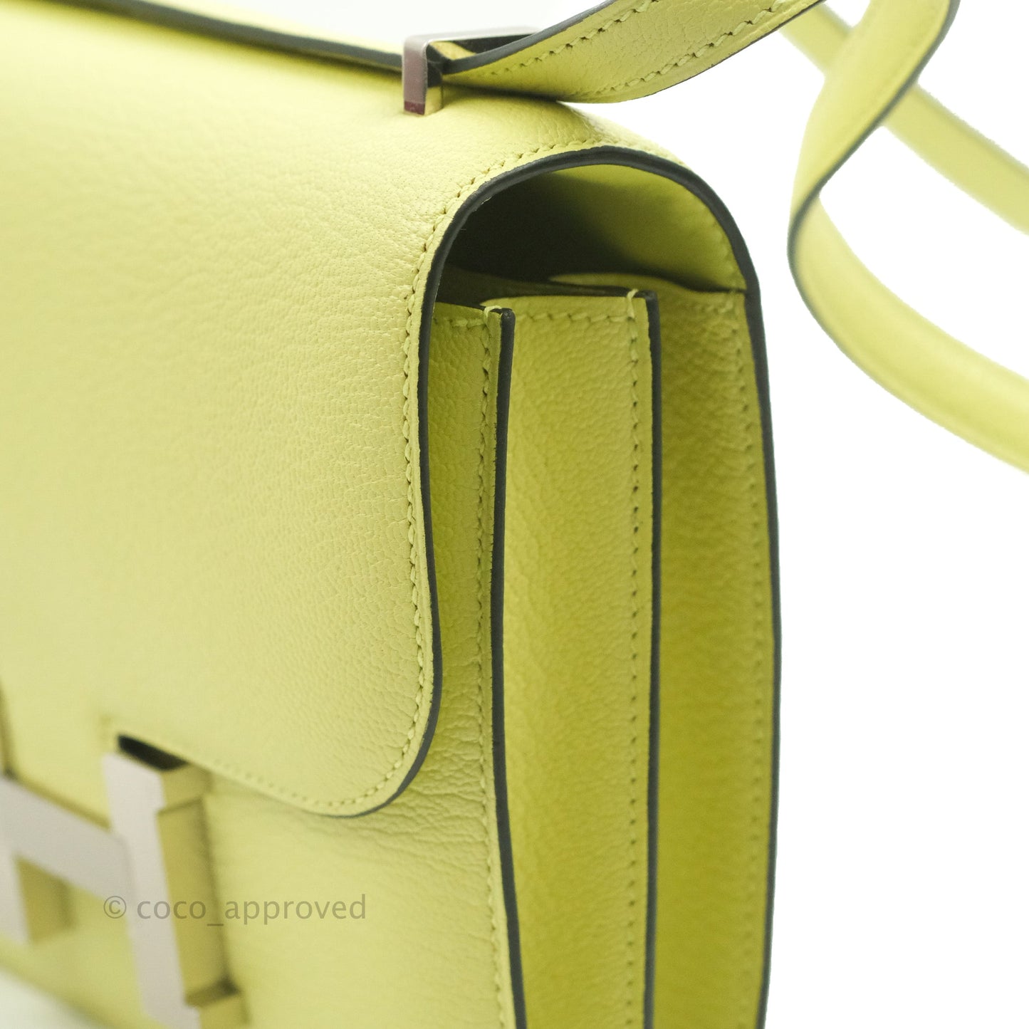 Hermès Constance Mini 18cm R9 Jaune Bourgeon Chevre Mysore Palladium Hardware