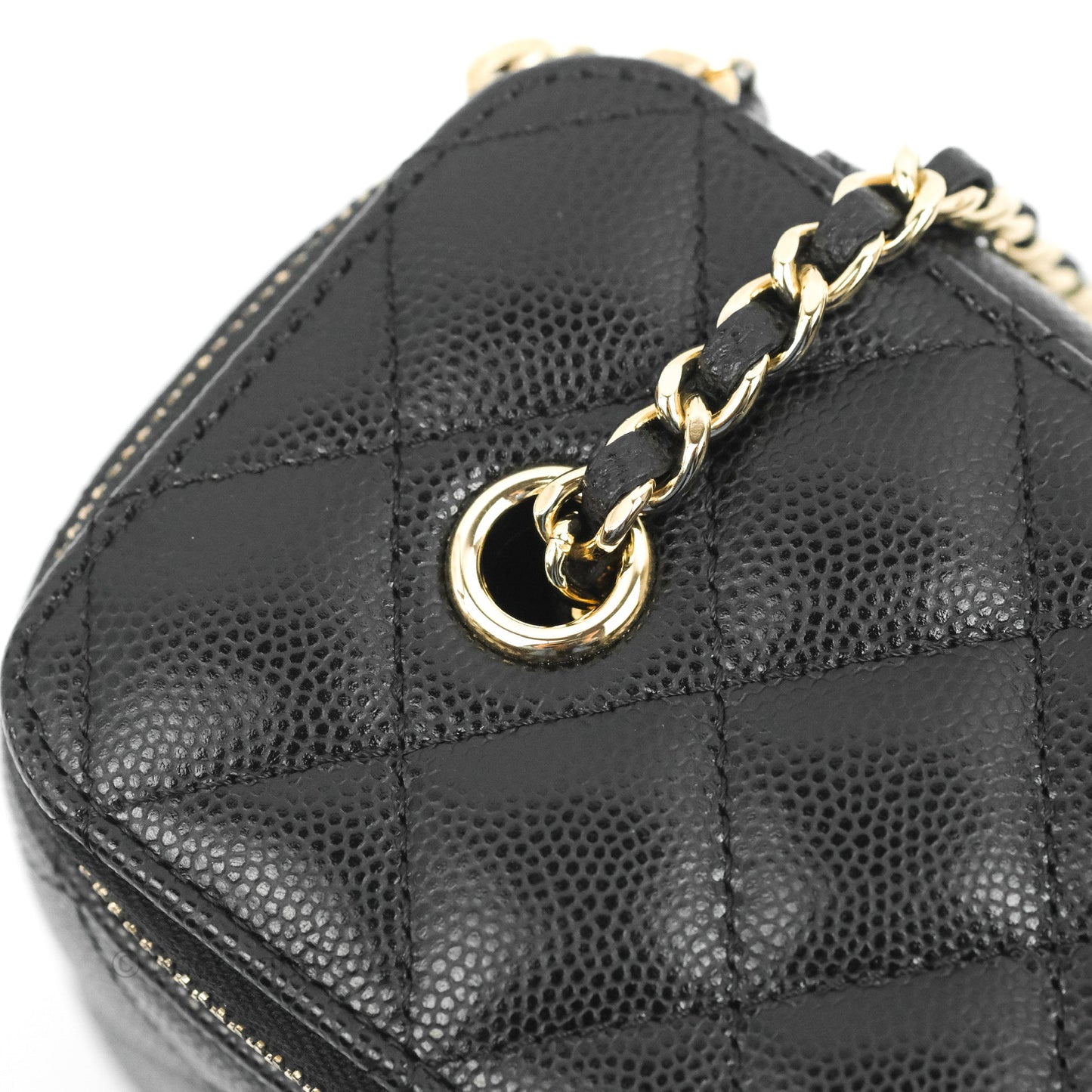 Chanel Classic Vanity with Chain Black Caviar Gold Hardware