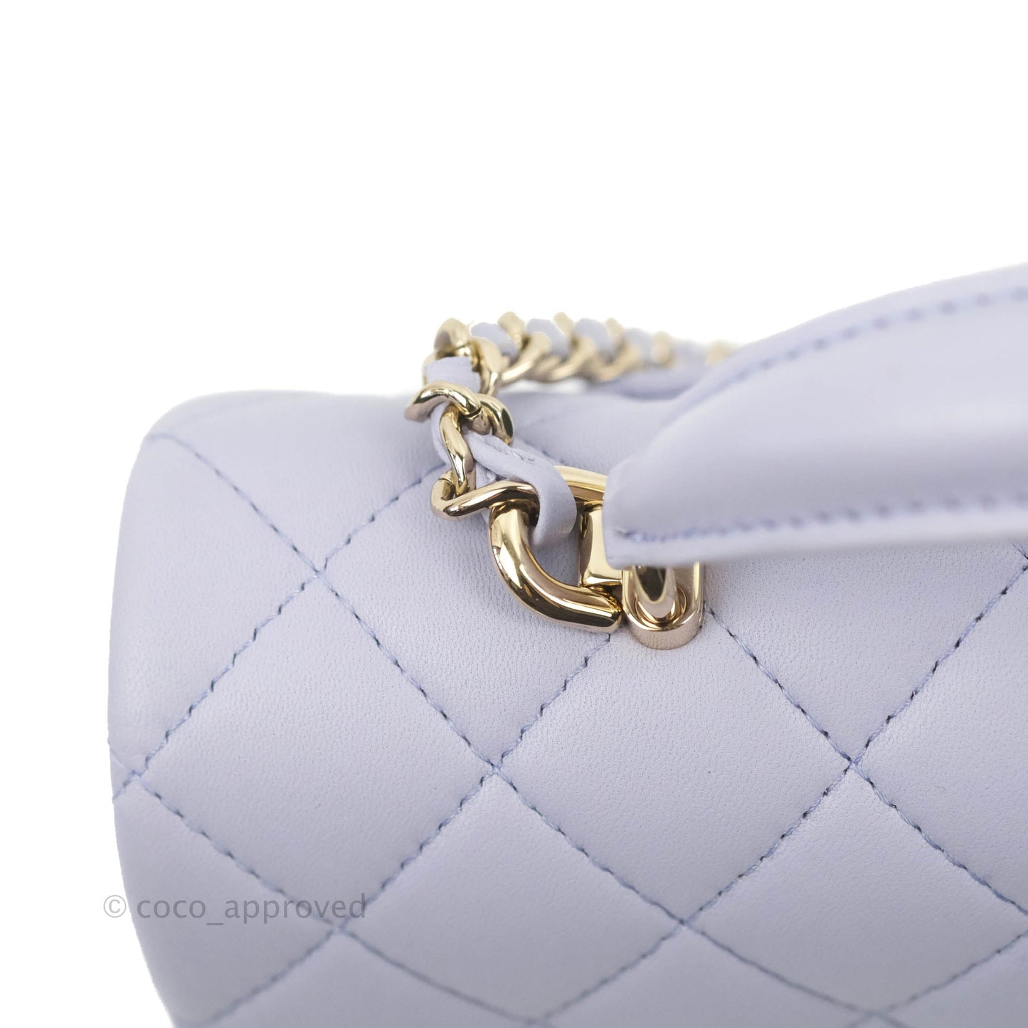 Chanel Top Handle Mini Rectangular Flap Bag Lilac Lambskin Gold Hardware