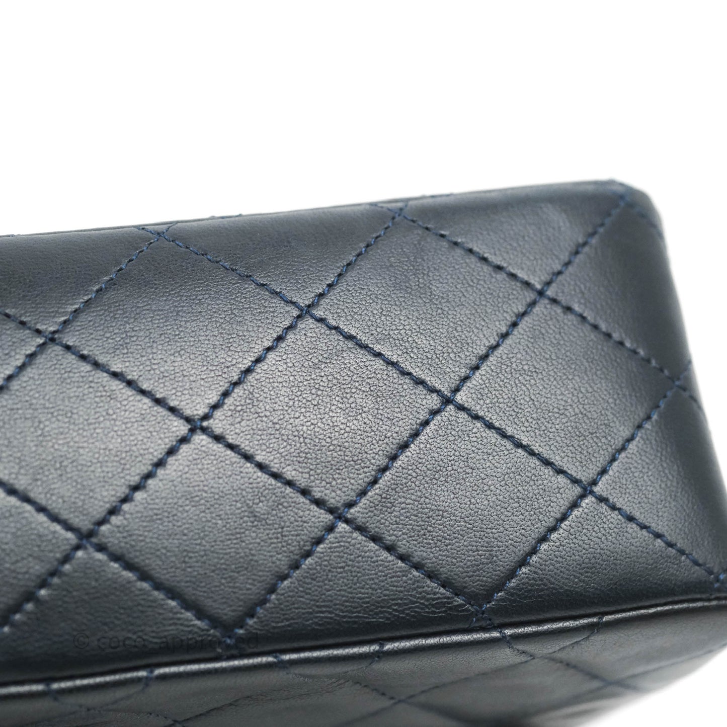 Chanel Classic Vintage Medium M/L Flap Navy Lambskin 24K Gold Hardware