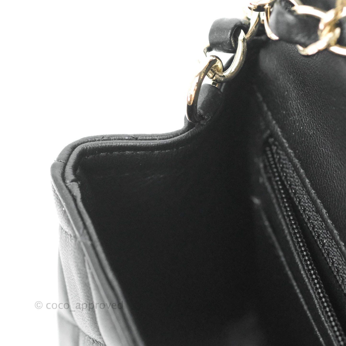 Chanel Quilted Mini Rectangular Lambskin Black Gold Hardware