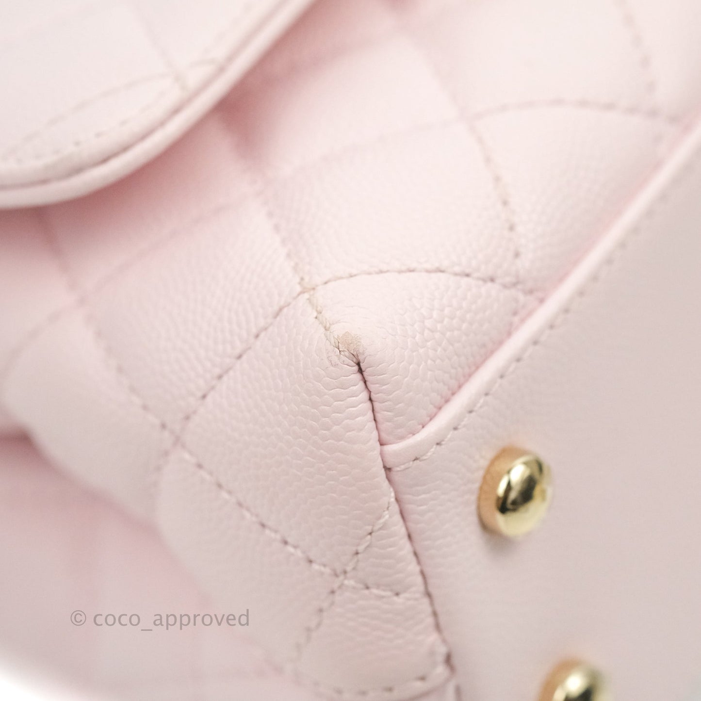 Chanel Mini Coco Handle Quilted Light Pink Caviar Gold Hardware
