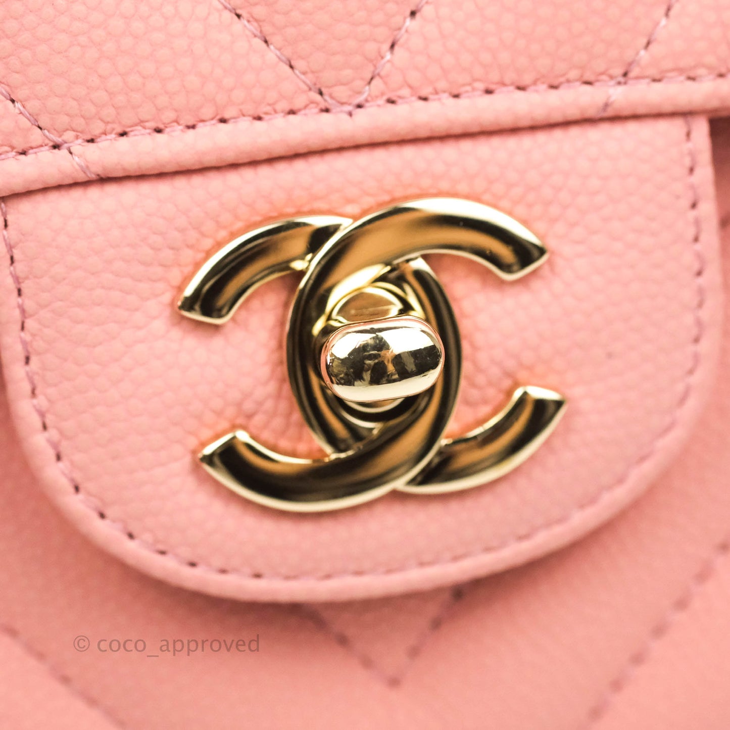 Chanel Classic Chevron S/M Small Double Flap Pink Caviar Gold Hardware