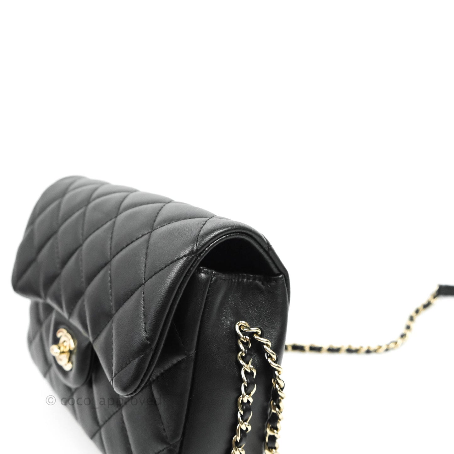 Chanel Quilted Small My Precious Flap Black Lambskin Gold Hardware