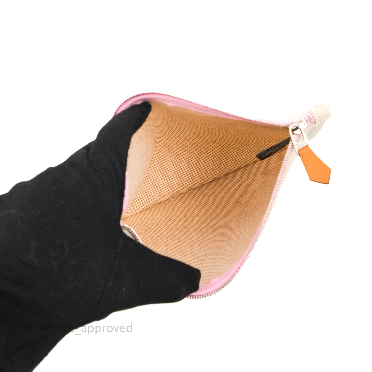 Hermès Small Bain New Yachting Pouch Cotton Pink