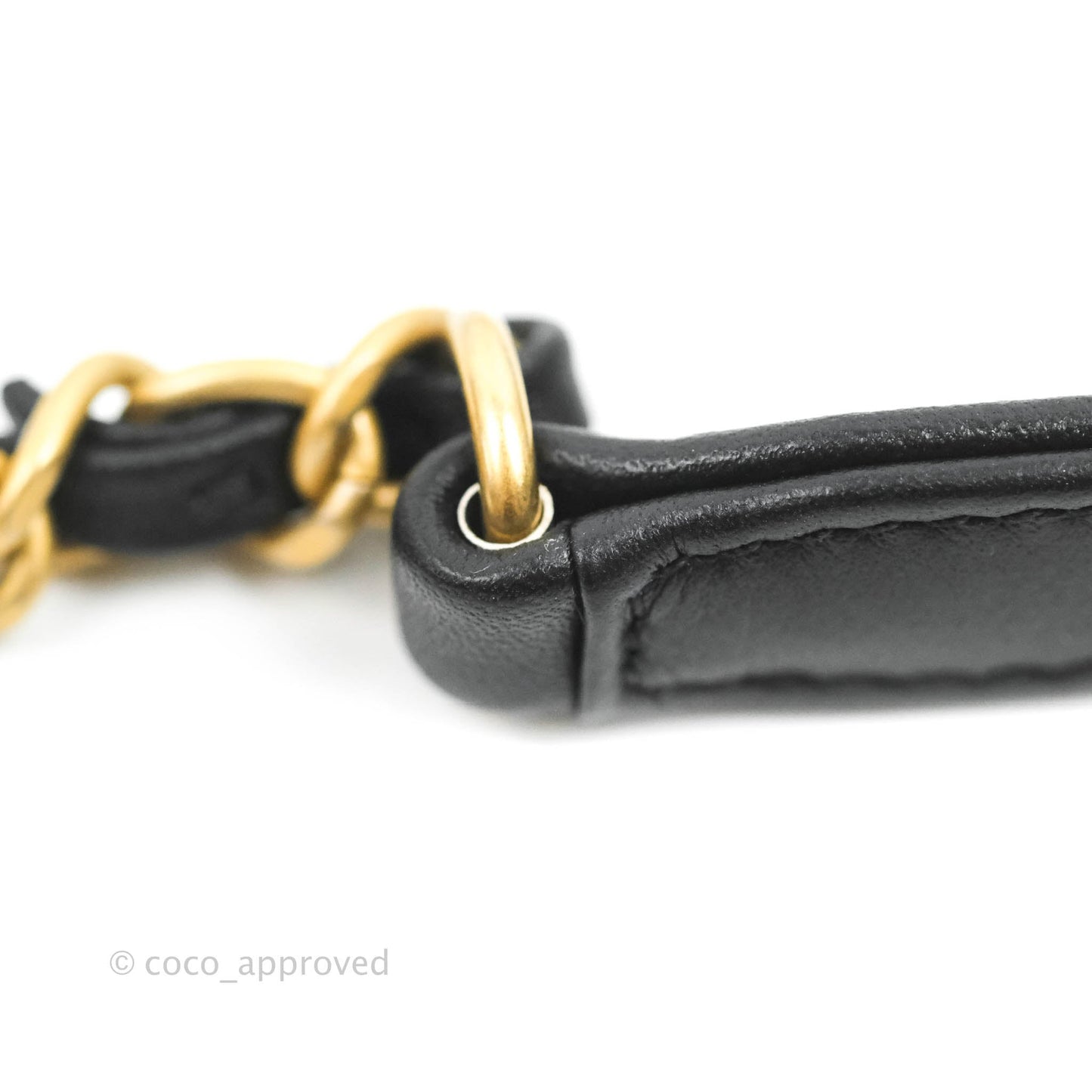 Chanel Small Chain Bar Flap Bag Black Calfskin Aged Gold Hardware