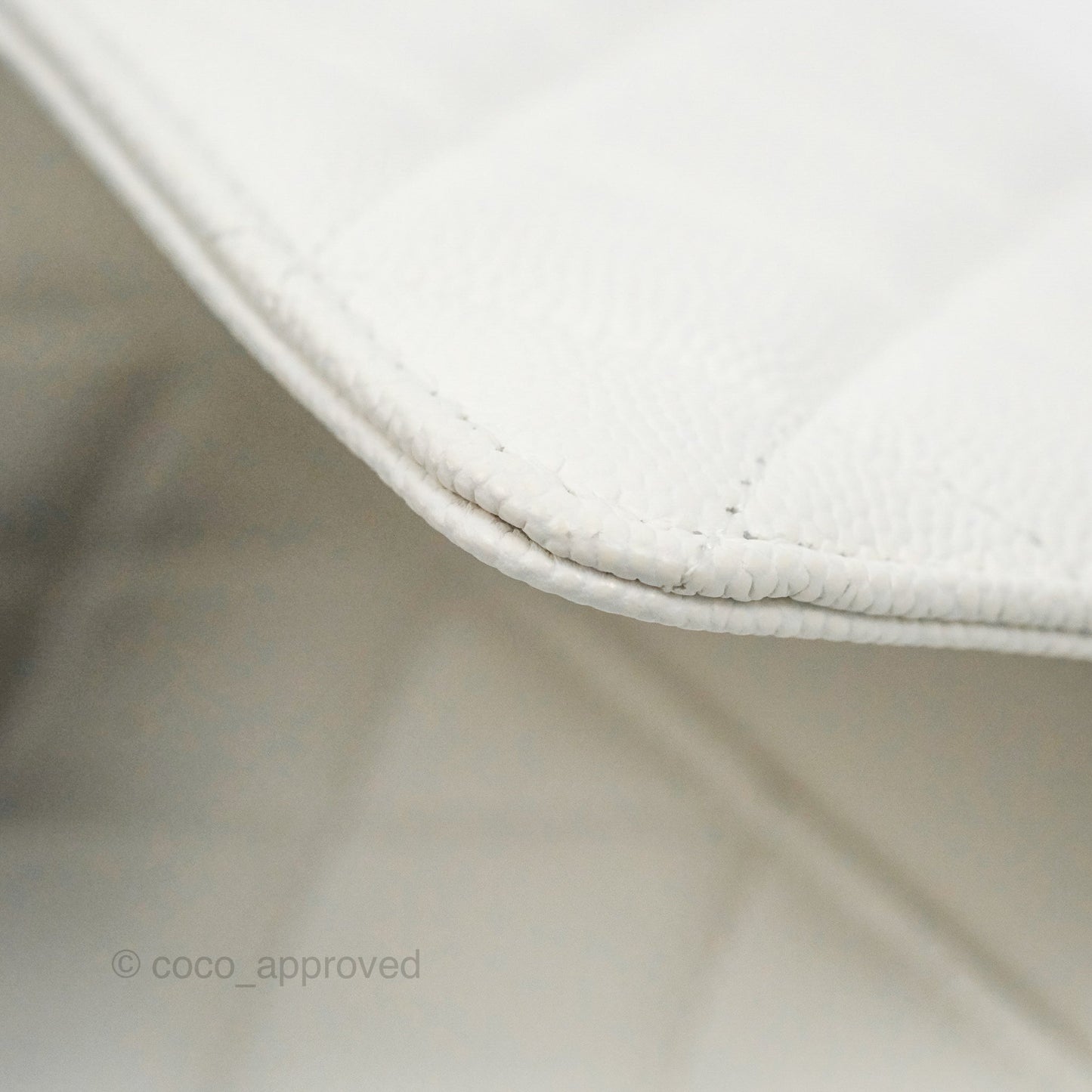 Chanel Quilted Classic Wallet on Chain WOC White Caviar Gold Hardware