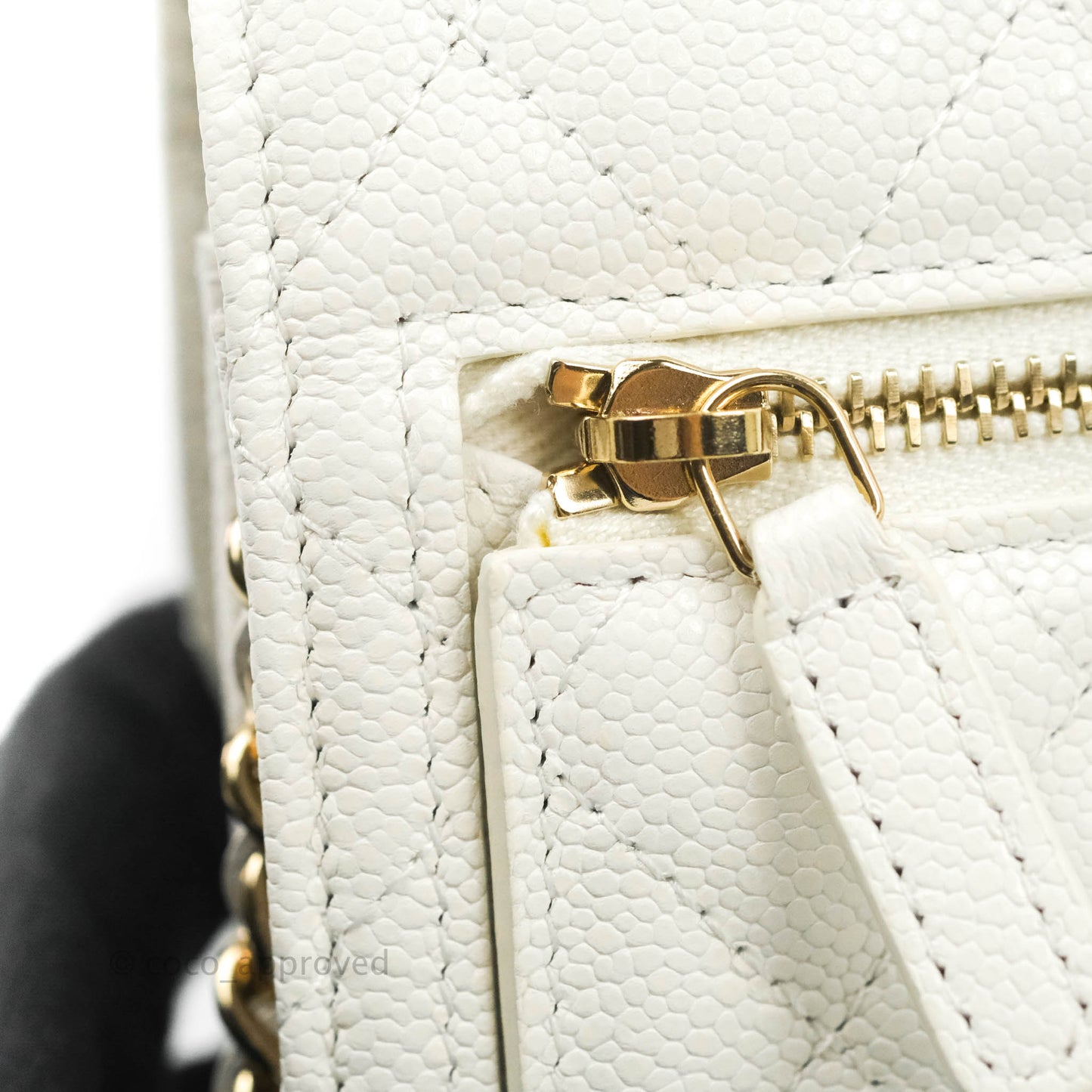 Chanel Business Affinity Clutch With Chain White Caviar Gold Hardware