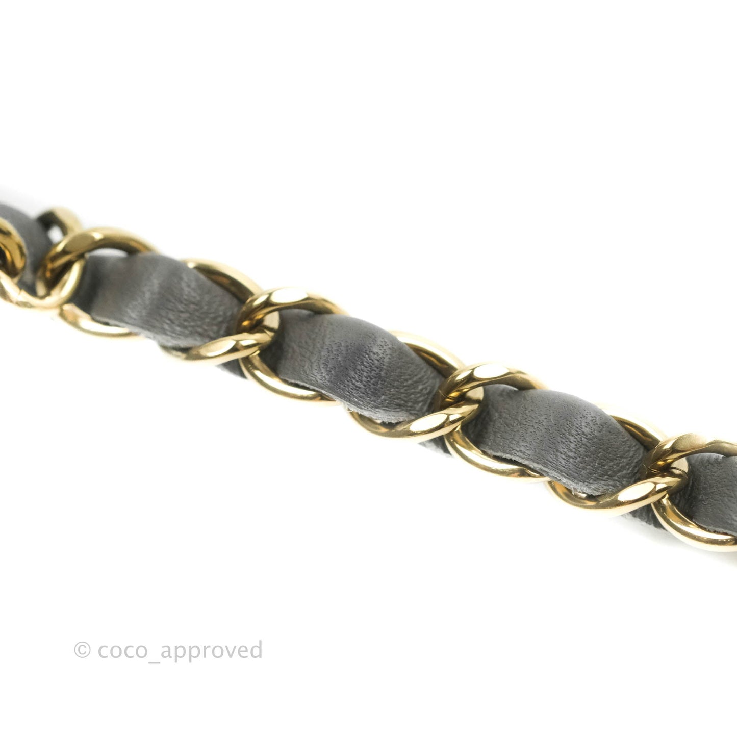 Chanel Quilted Mini Square Grey Lambskin Gold Hardware