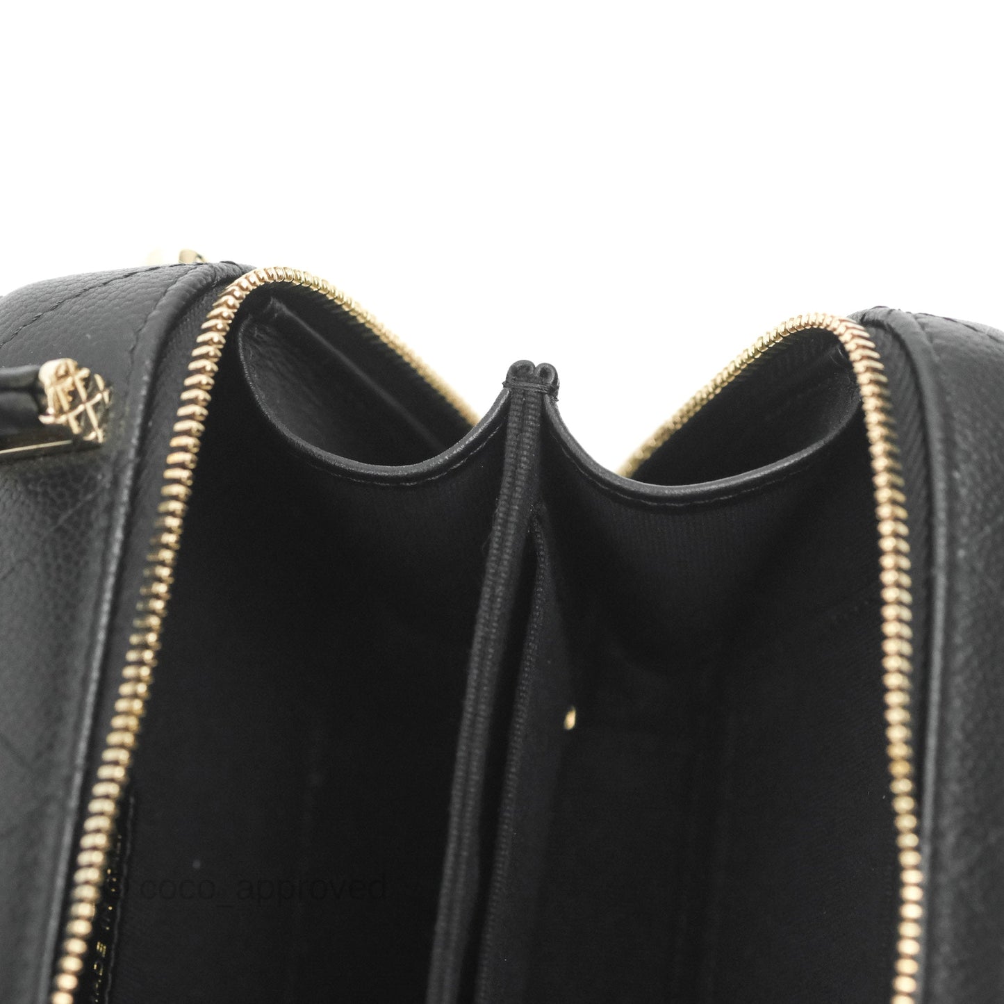 Chanel Vanity Handle With Chain Black Caviar Gold Hardware 22P