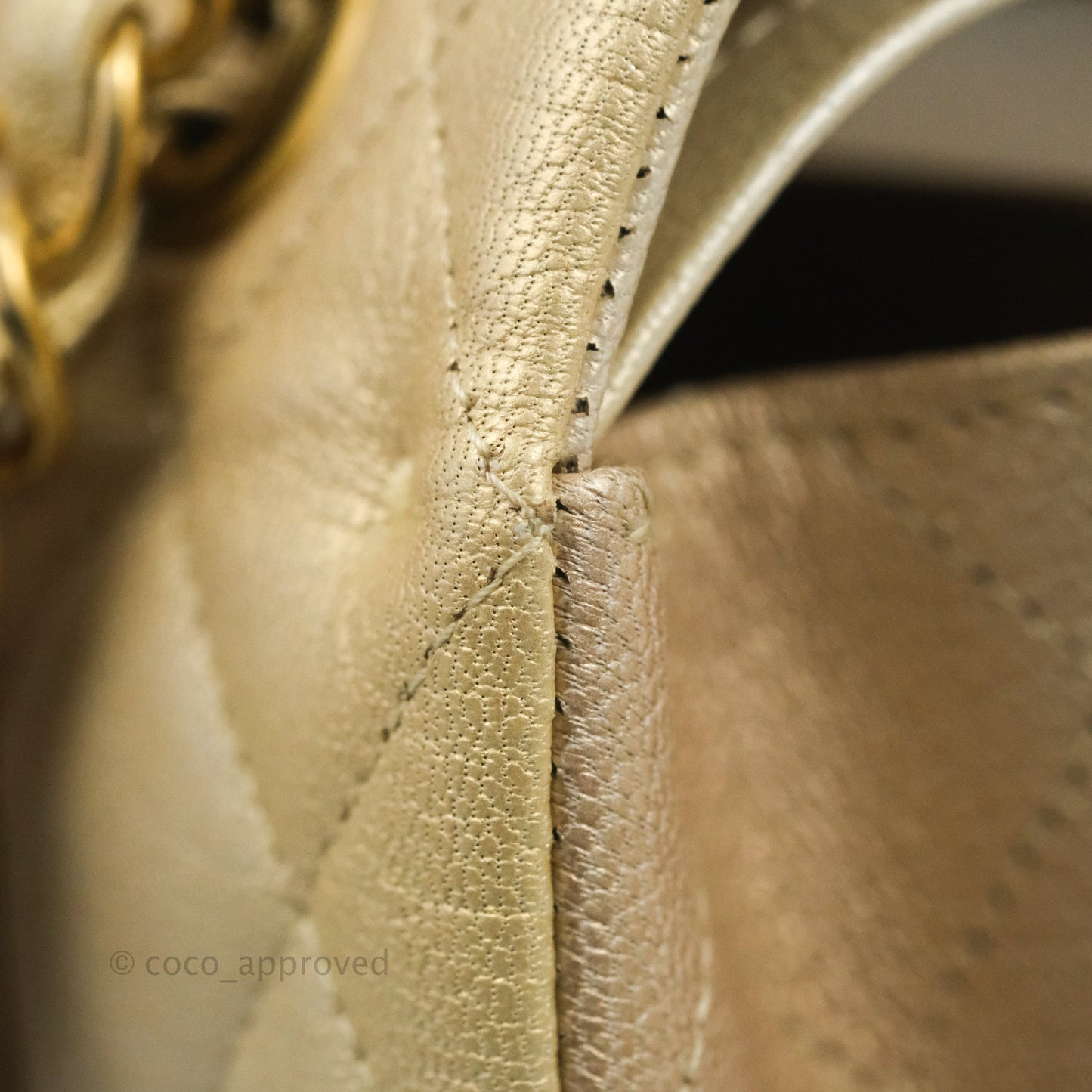 Chanel Classic Quilted M/L Medium Flap Ombre Metallic Goatskin Aged Gold Hardware