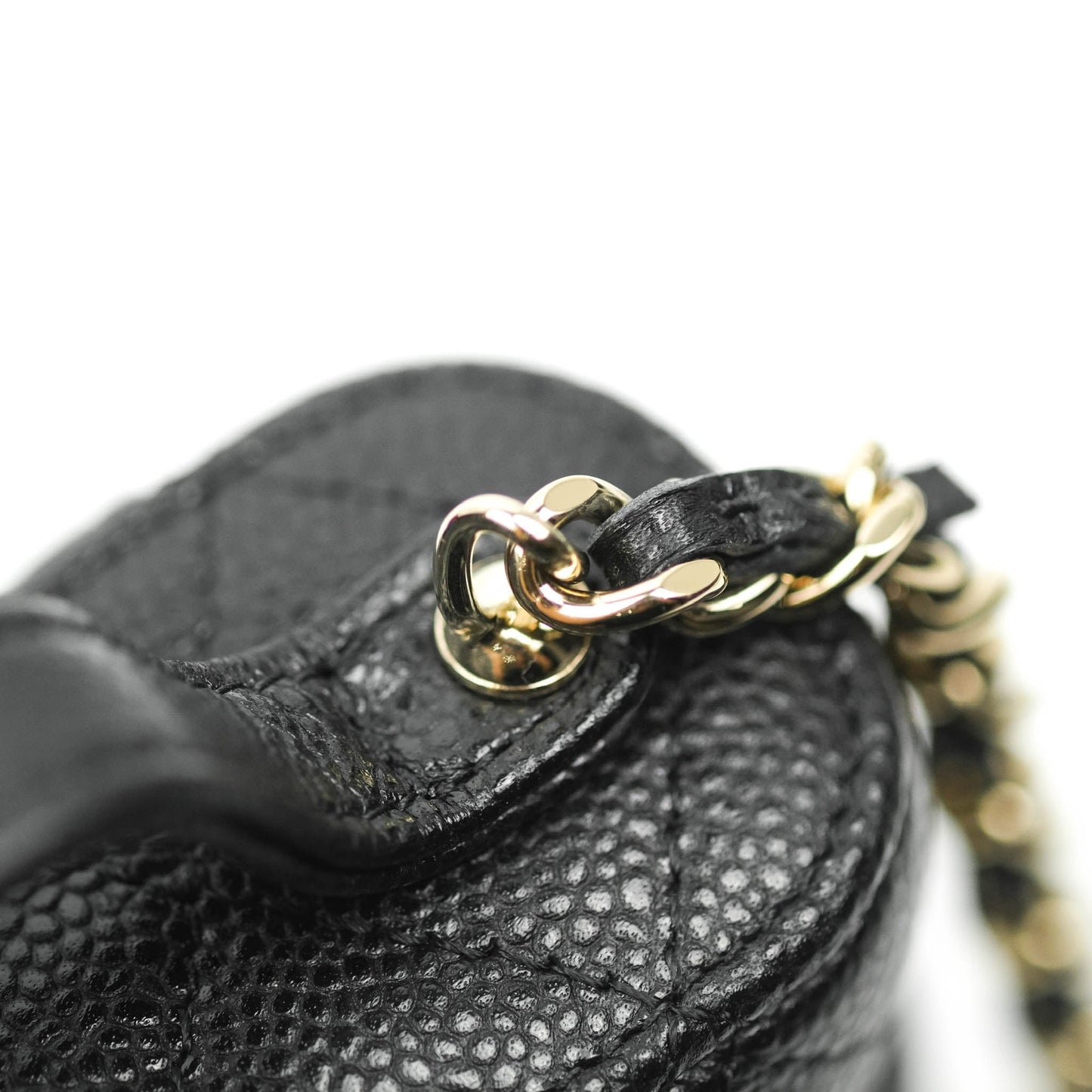 Chanel Quilted Small Handle With Care Vanity Case With Chain Black Caviar Gold Hardware