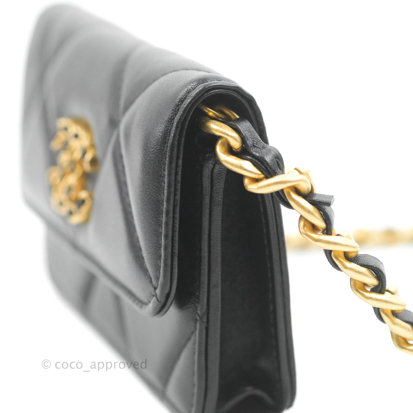 Chanel 19 Mini Clutch with Chain Black Lambskin Mixed Hardware