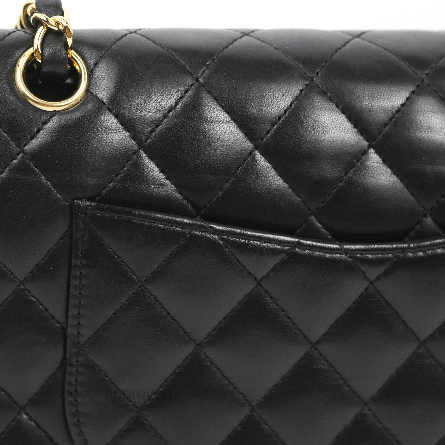 Chanel Classic M/L Medium Flap Quilted Black Lambskin Gold Hardware