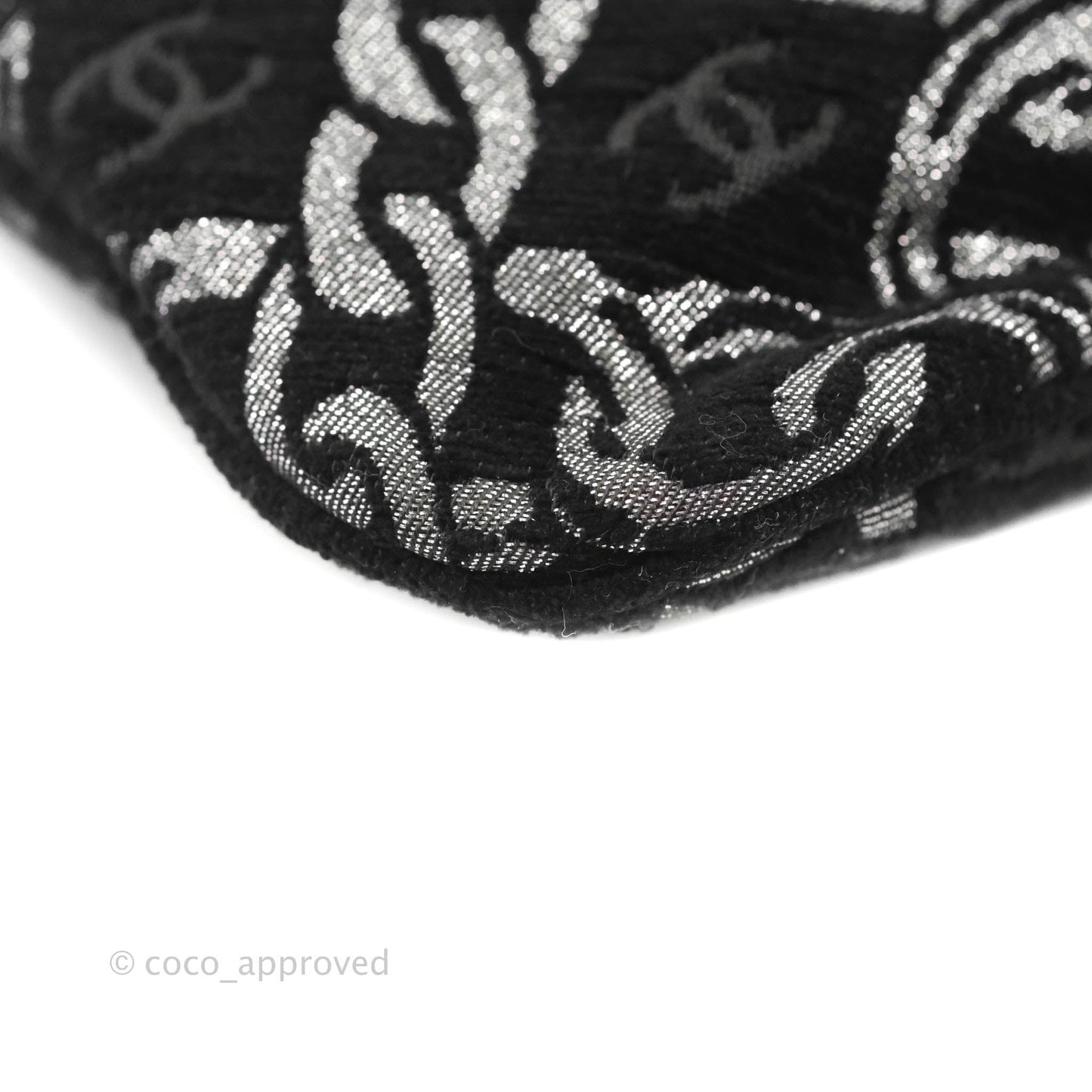 Chanel CC Chain Print Tote Bag Black/Silver Fabric Gun Metal