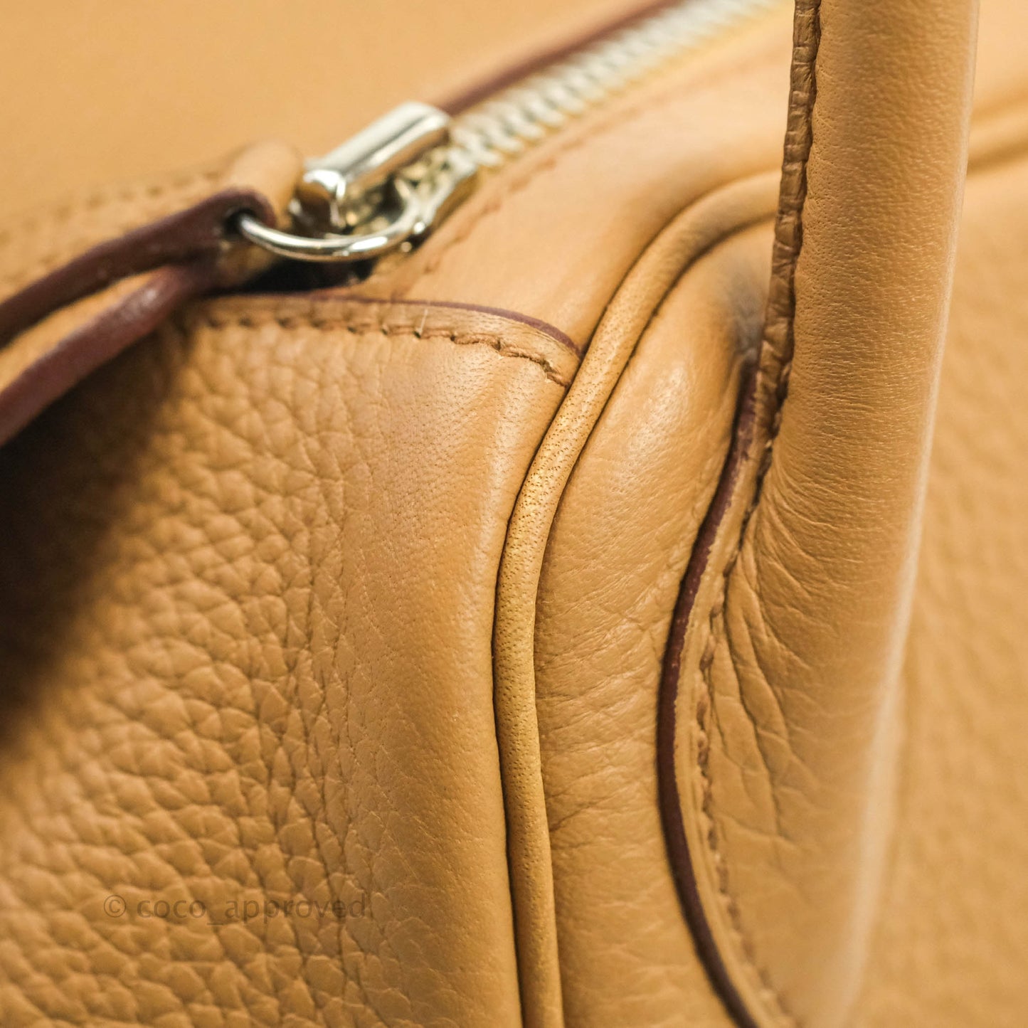 Hermès Lindy 30 Tabac Camel TC Palladium Hardware