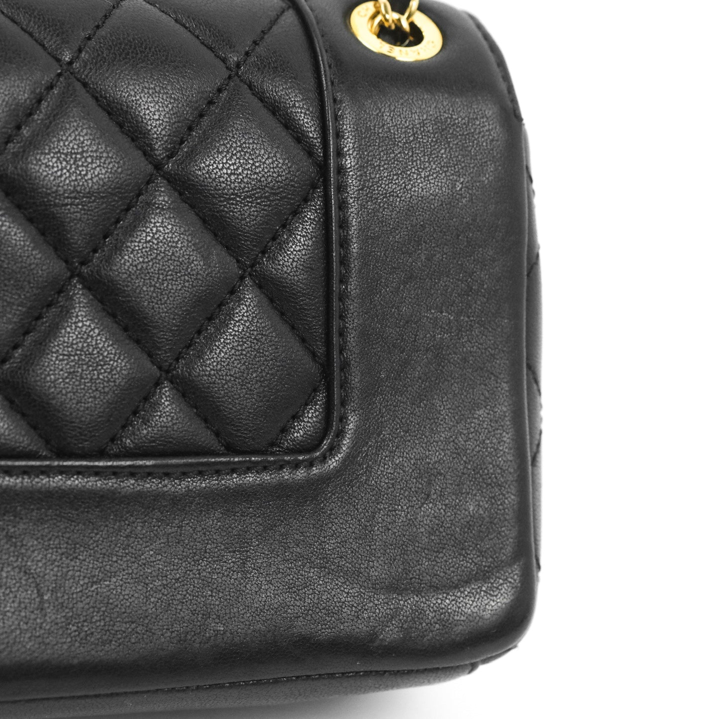 Chanel Small Vintage Mademoiselle Flap Black Sheepskin Gold Hardware