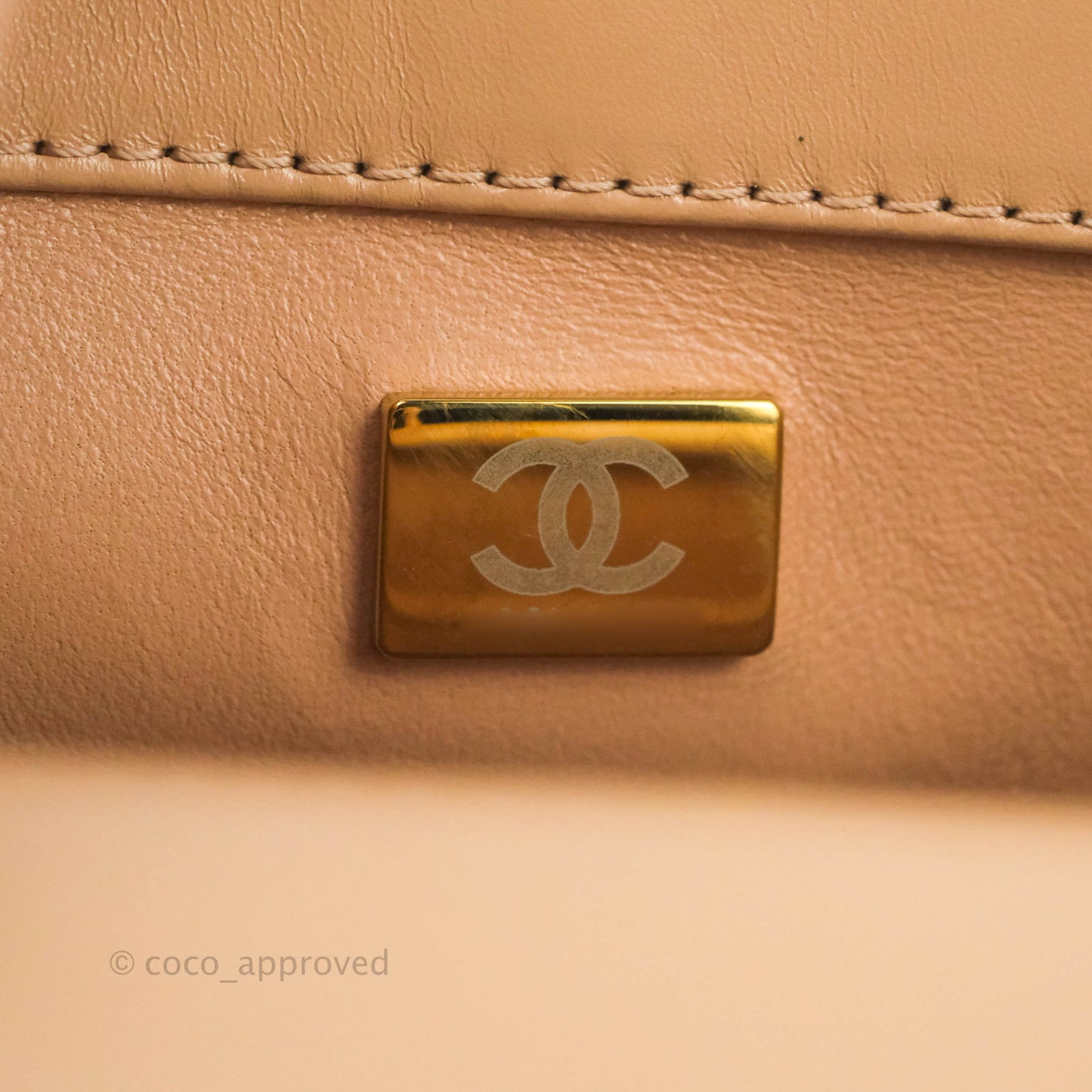 Chanel Quilted Perfect Fit Adjustable Beige Calfskin Gold Hardware 21A