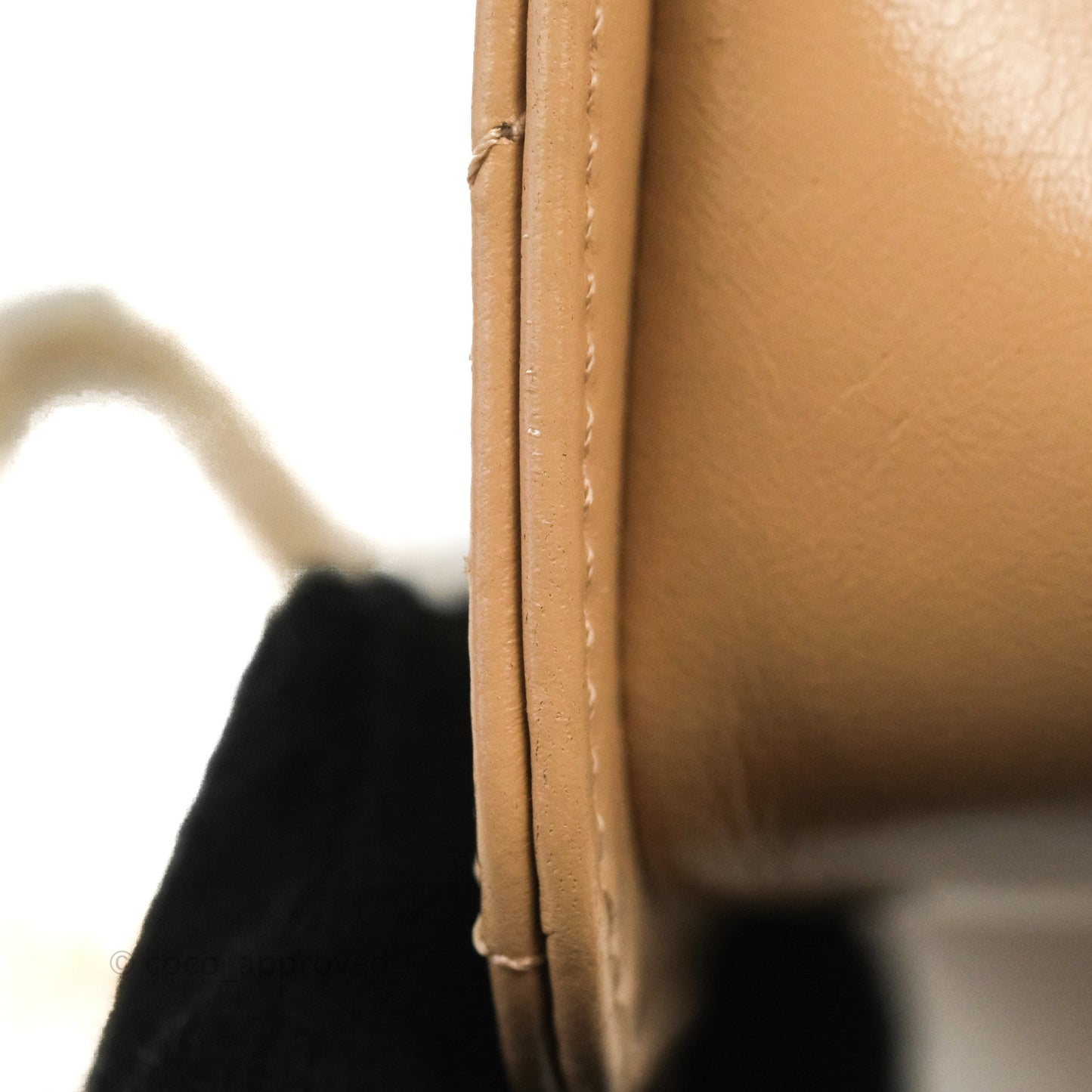 Chanel Quilted Perfect Fit Adjustable Beige Calfskin Gold Hardware 21A
