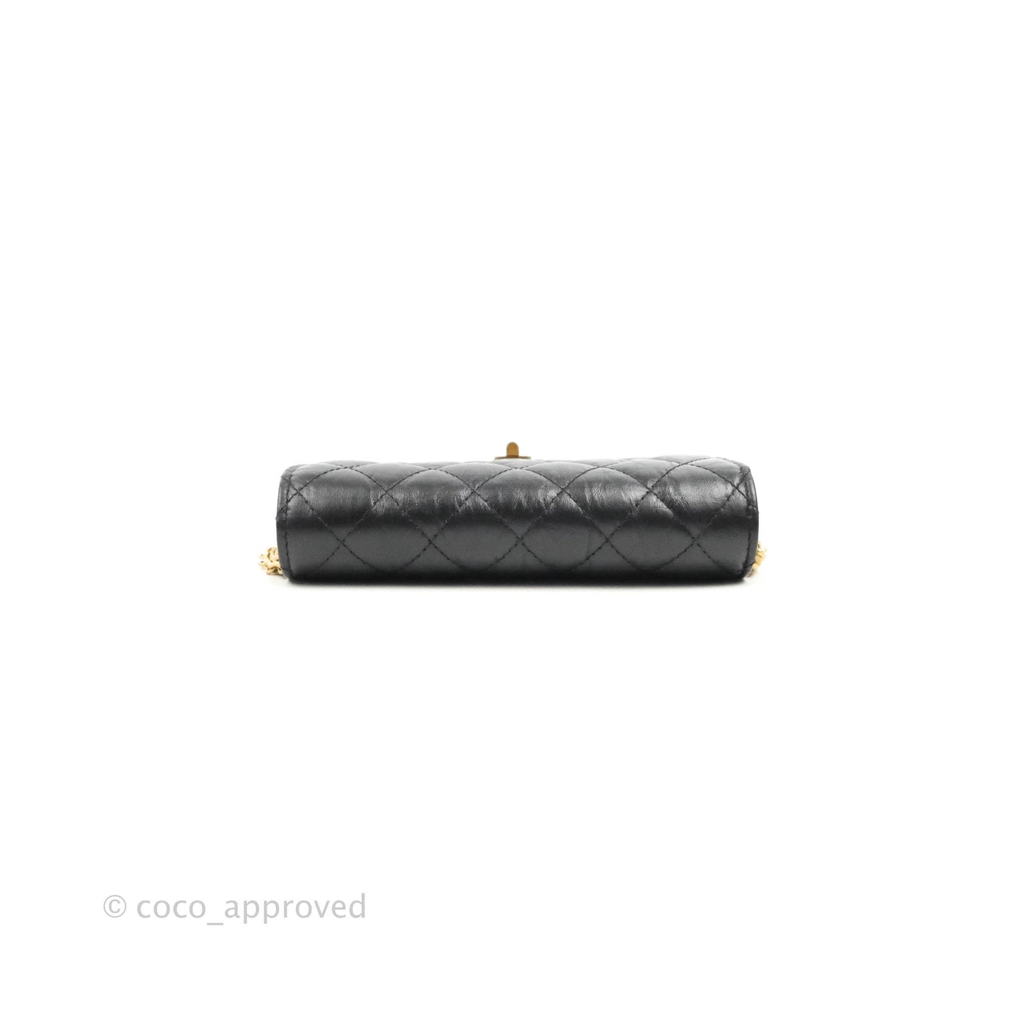 Chanel Reissue 2.55 Clutch With Chain Black Crumpled Calfskin Aged Gold Hardware