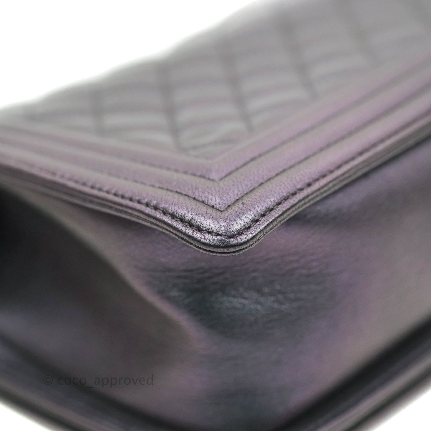 Chanel Medium Boy Bag Iridescent Purple Calfskin Mermaid Rainbow Hardware