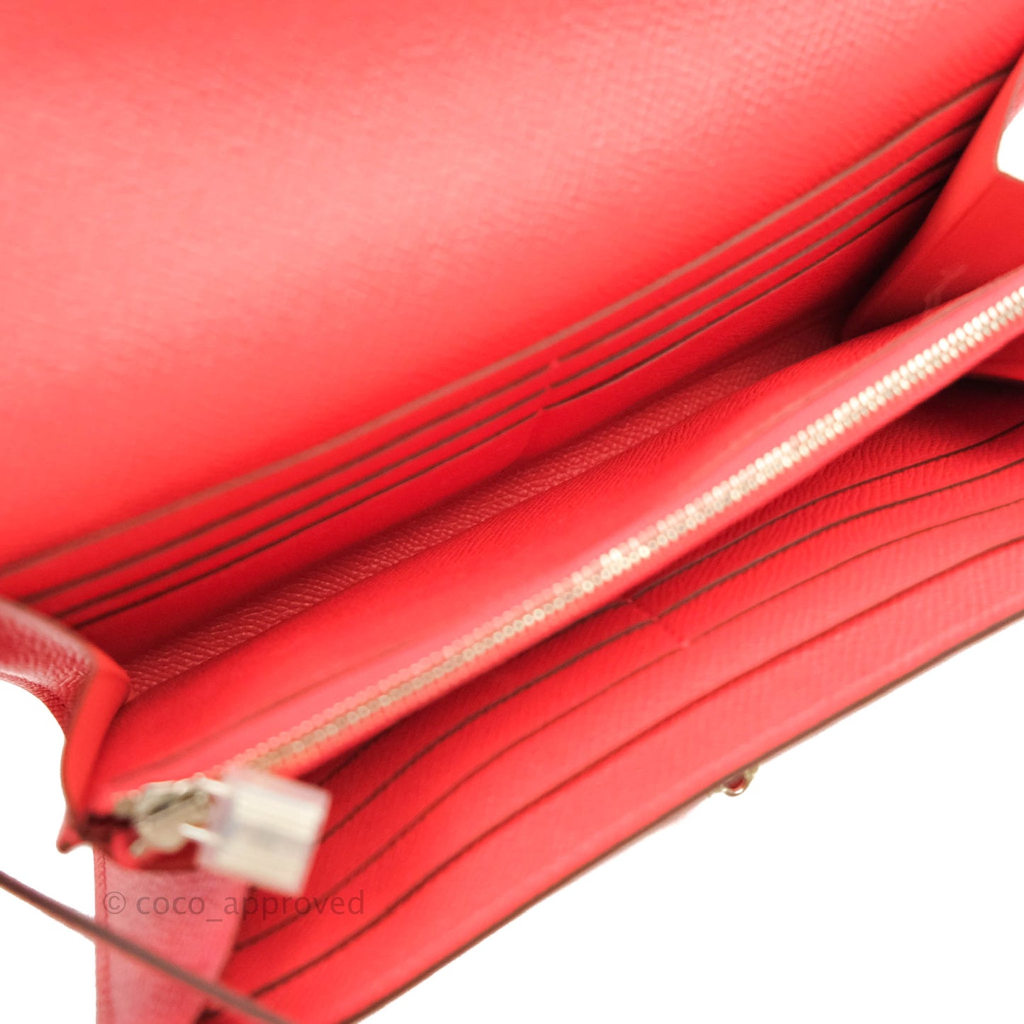 Hermès Kelly Wallet Red Epsom Palladium Hardware