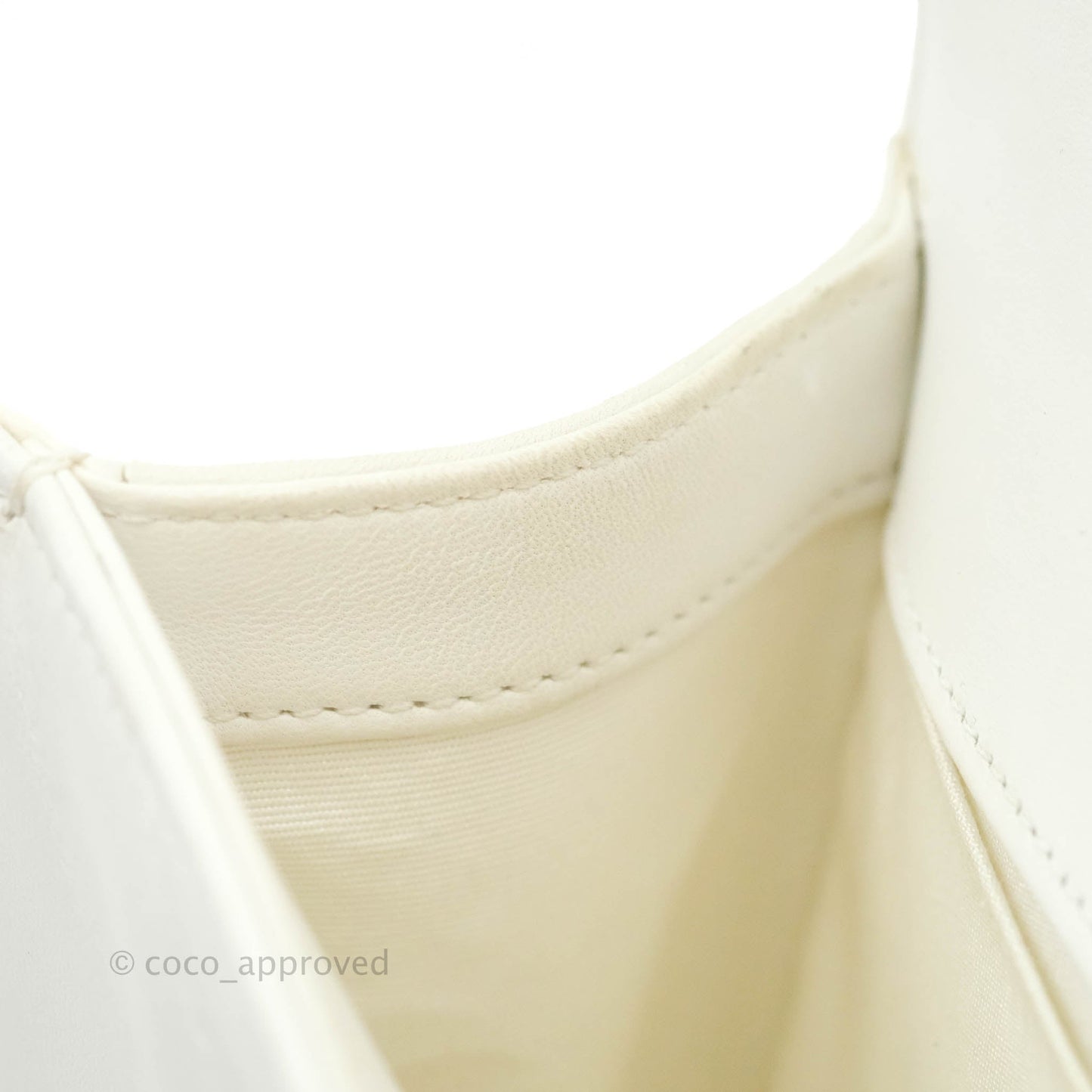 Chanel Quilted Medium Boy Flap Iridescent Chevron White Lambskin Silver Hardware