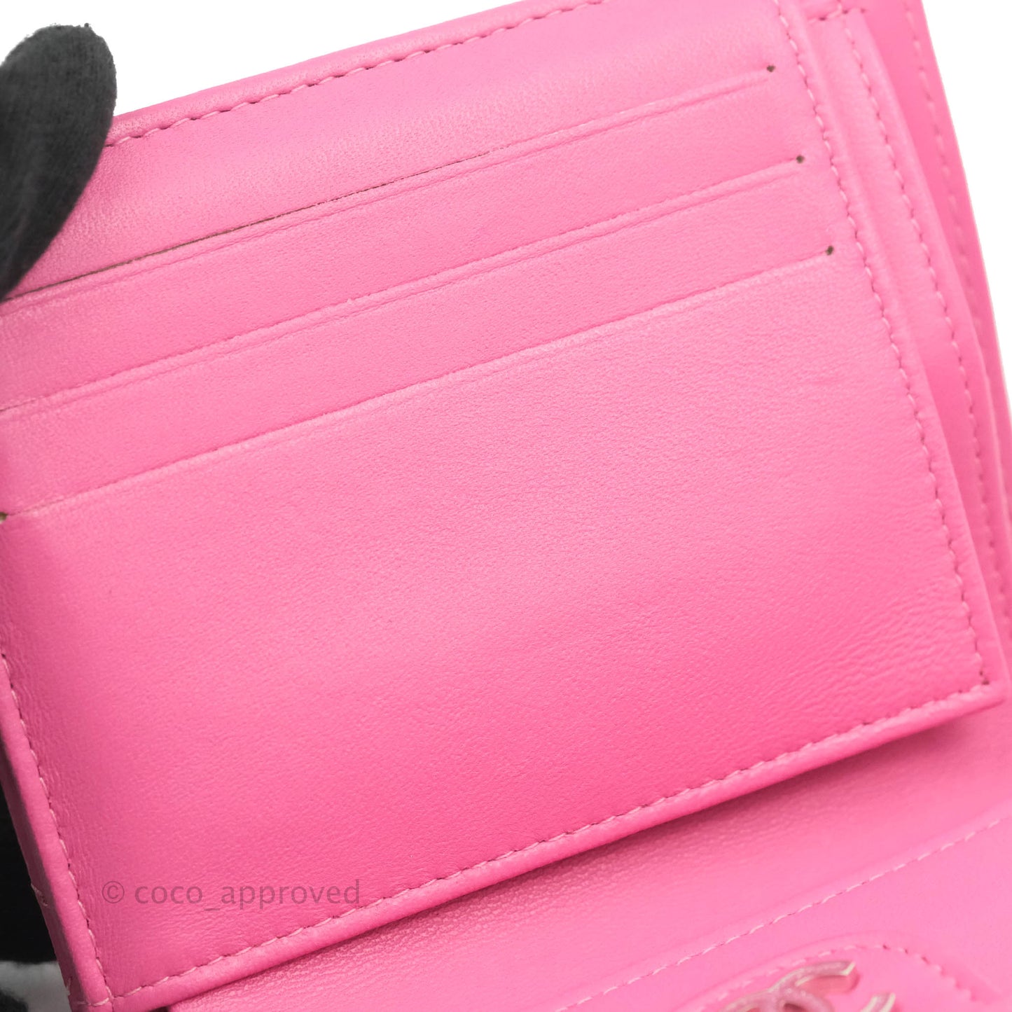 Chanel Classic Flap Wallet Pink Lambskin Silver Hardware