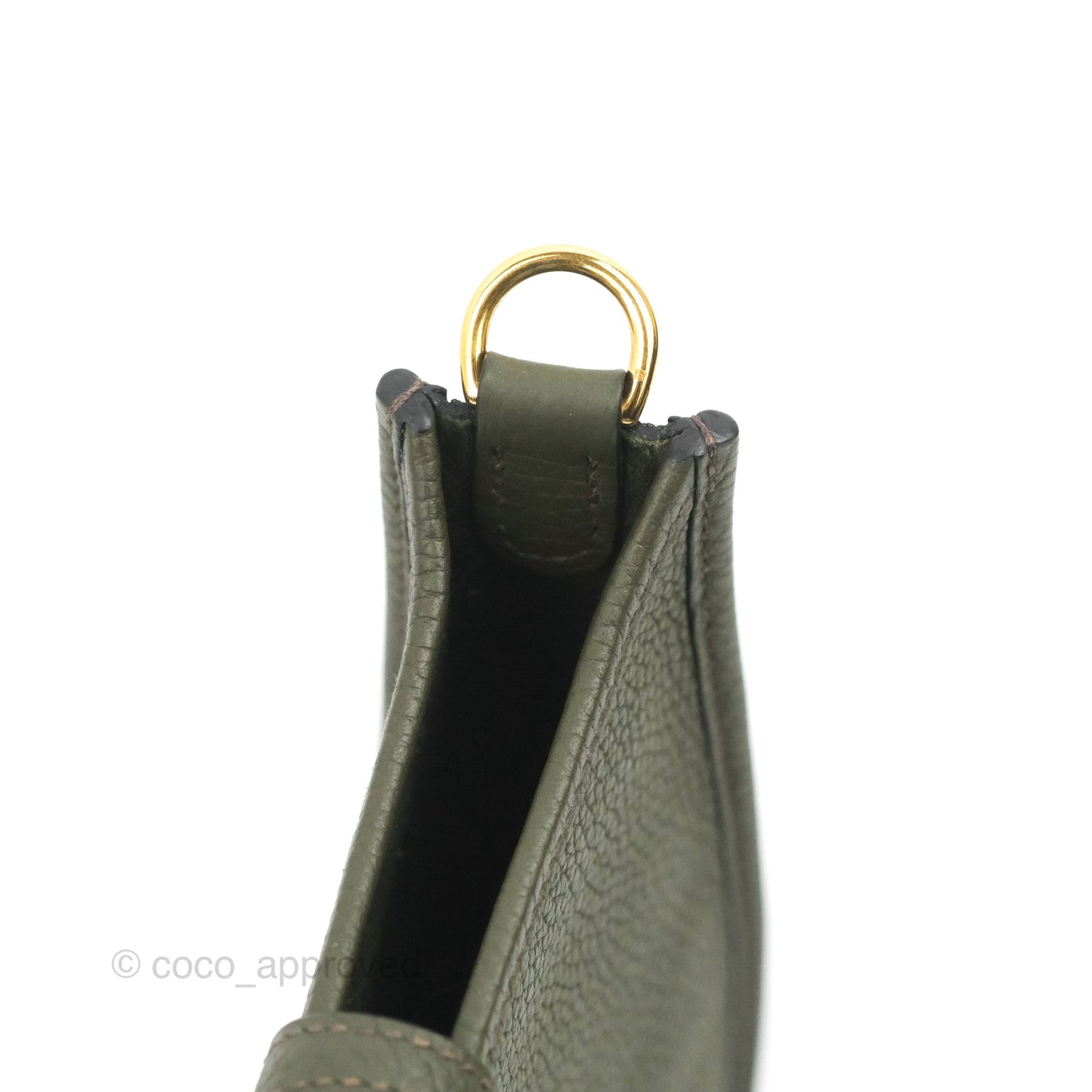 Hermès Mini Evelyne 16 Vert De Gris Clemence Gold Hardware