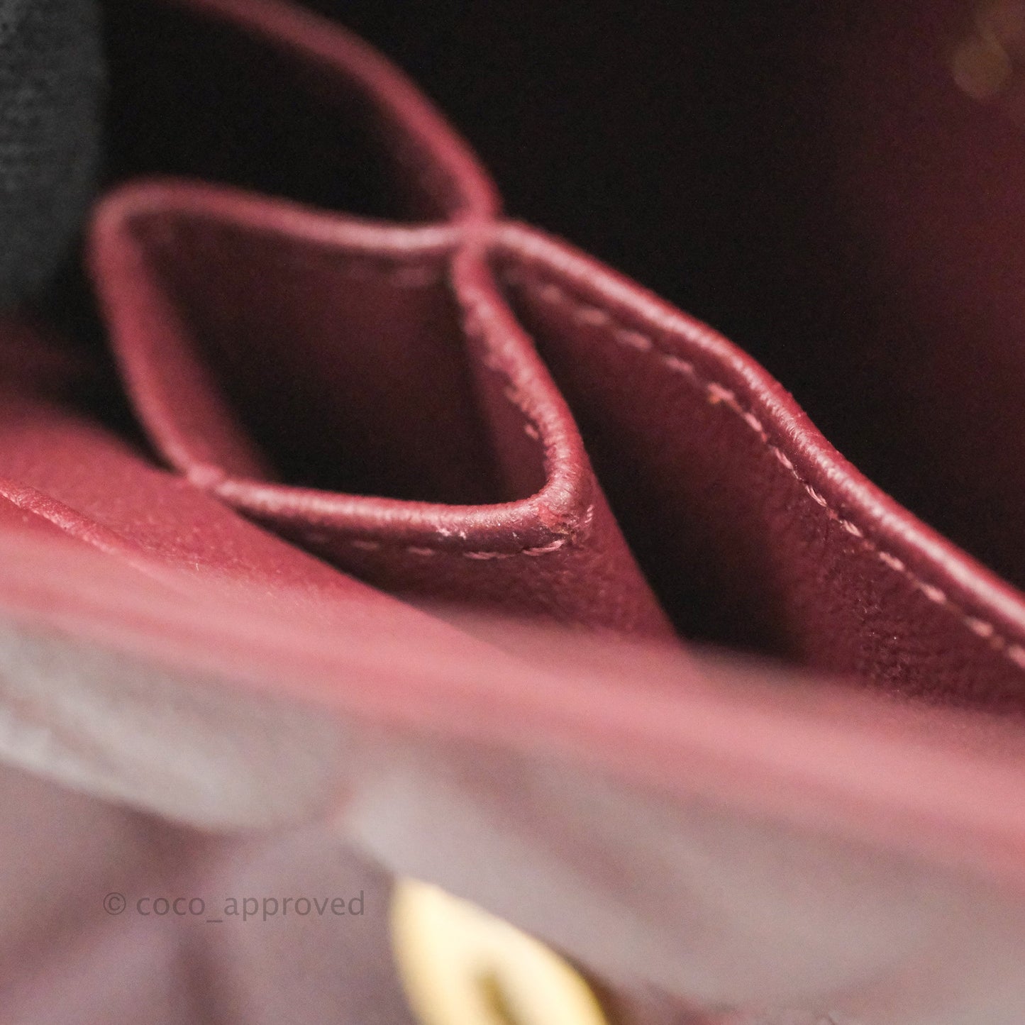 Chanel Quilted Medium CC Filigree Flap Burgundy Black Caviar