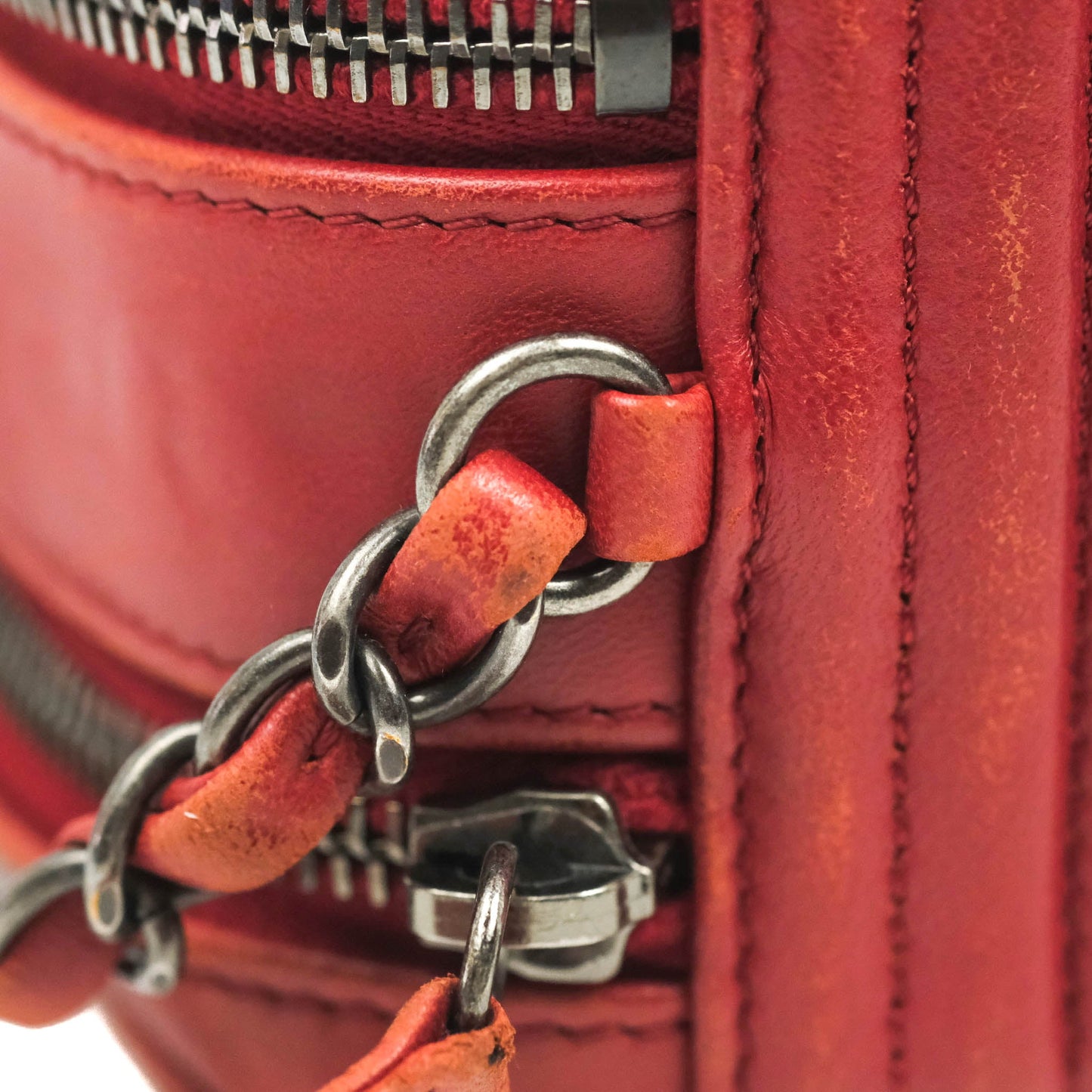 Chanel Quilted Crossbody Camera Bag Red Lambskin Ruthenium Hardware