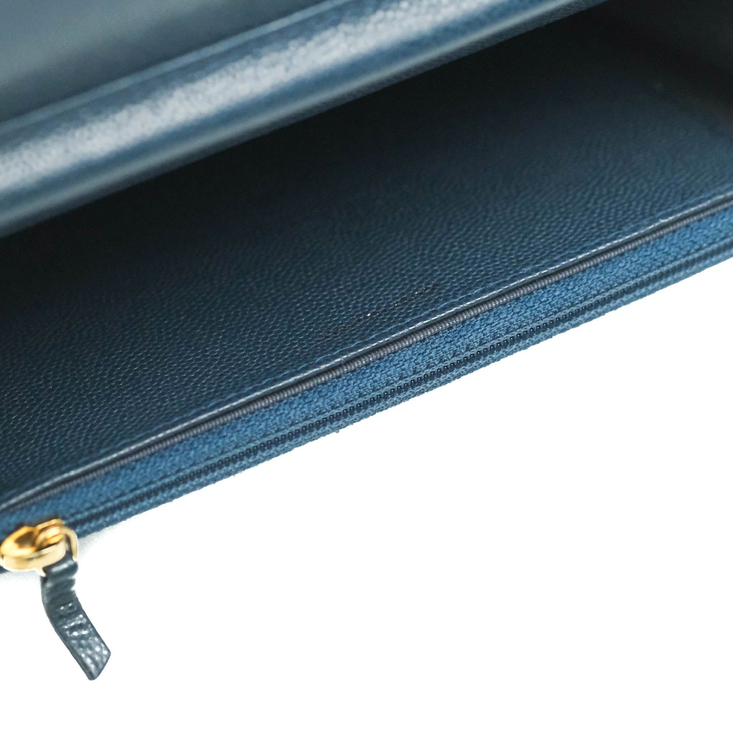Chanel Quilted Wallet on Chain WOC Dark Blue Caviar Gold Hardware
