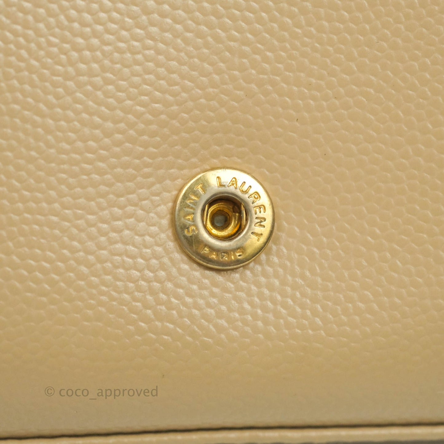 Saint Laurent Classic Beige Grained Leather Gold Hardware