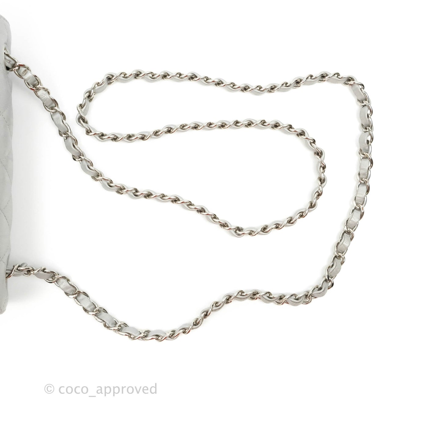 Chanel Quilted Mini Rectangular Silver Crumpled Calfskin Silver Hardware