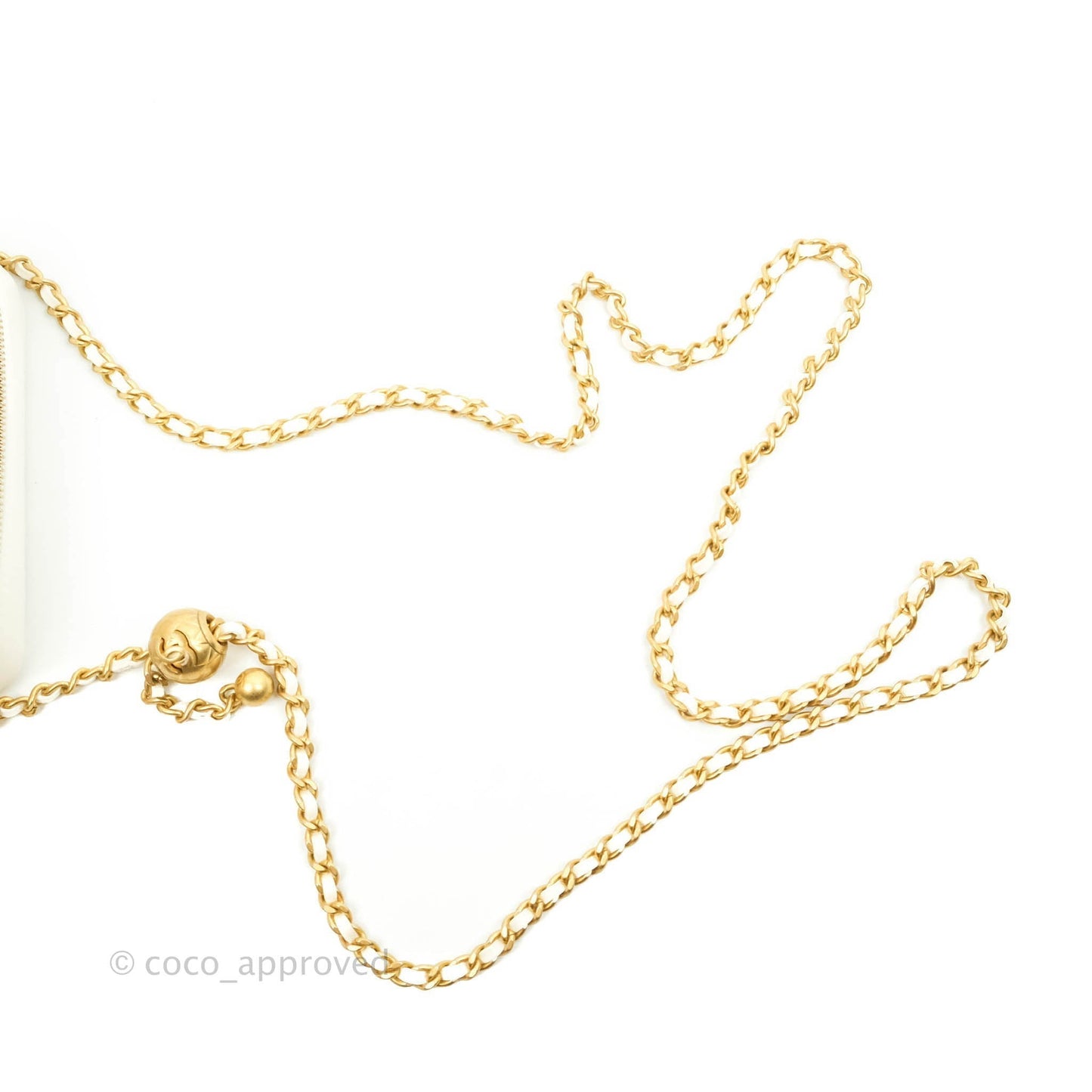 Chanel Mini Pearl Crush Quilted Camera Case White Lambskin Aged Gold Hardware