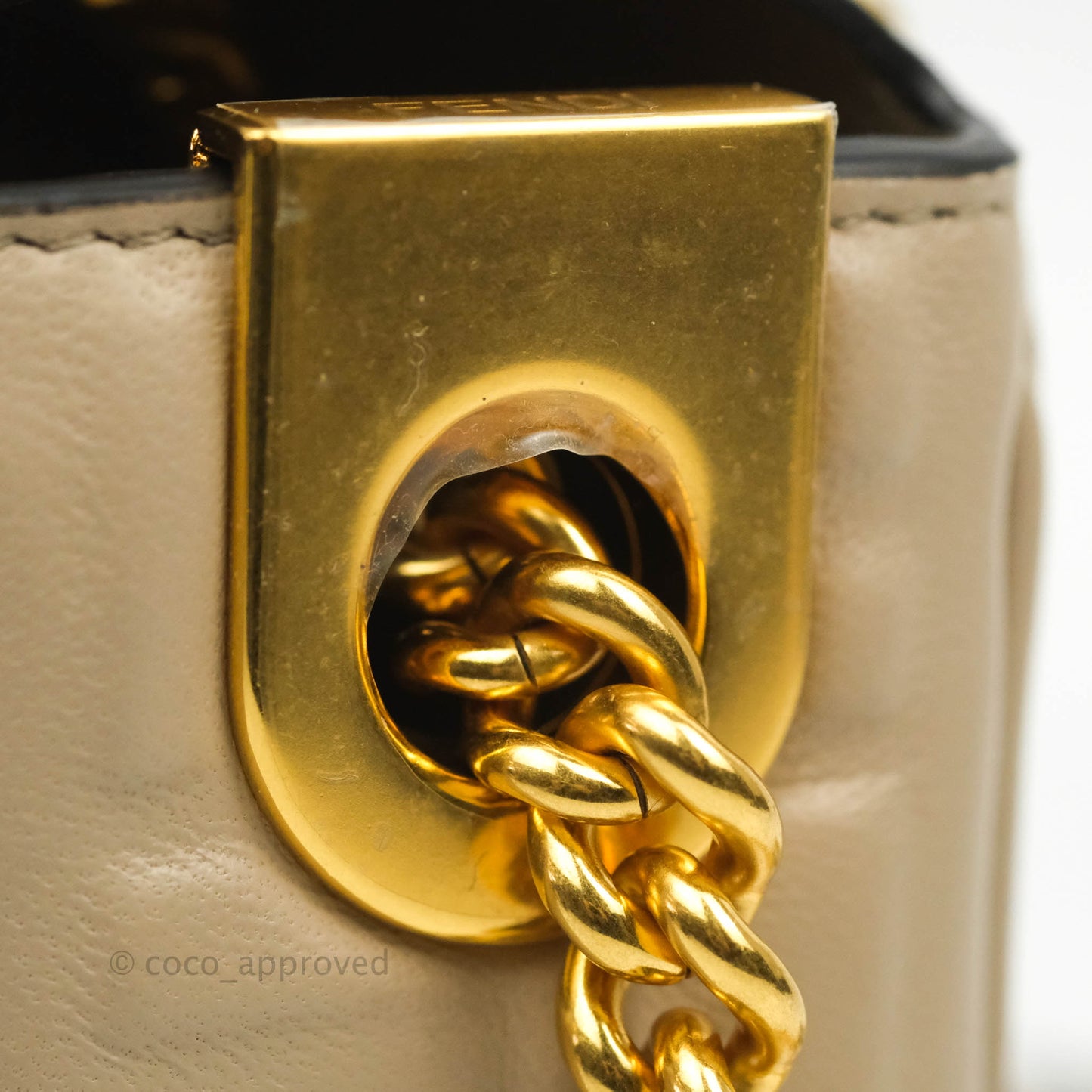 Fendi Baguette Chain Midi Light Grey Lambskin Bag