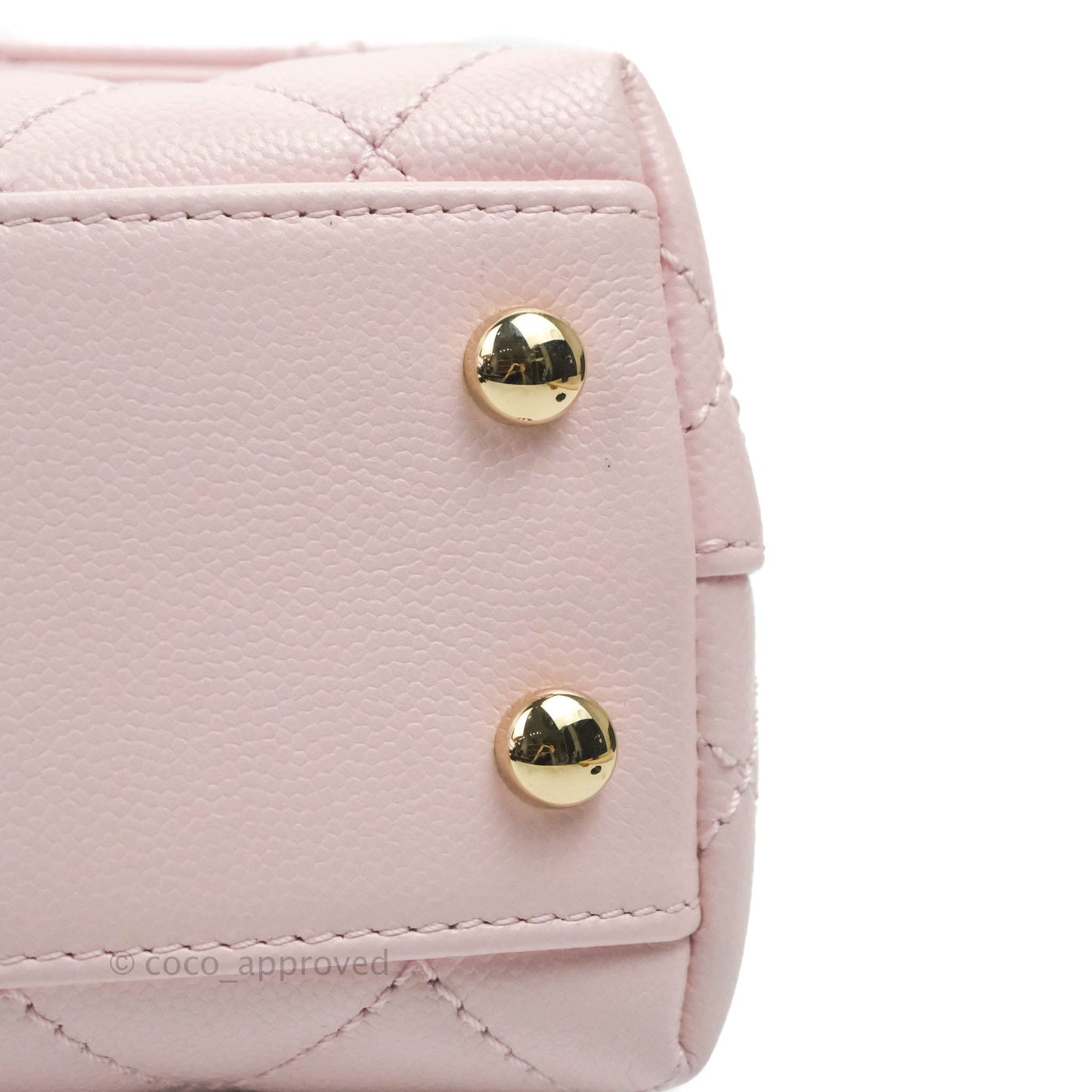 Chanel Mini Coco Handle Quilted Light Pink Caviar Gold Hardware