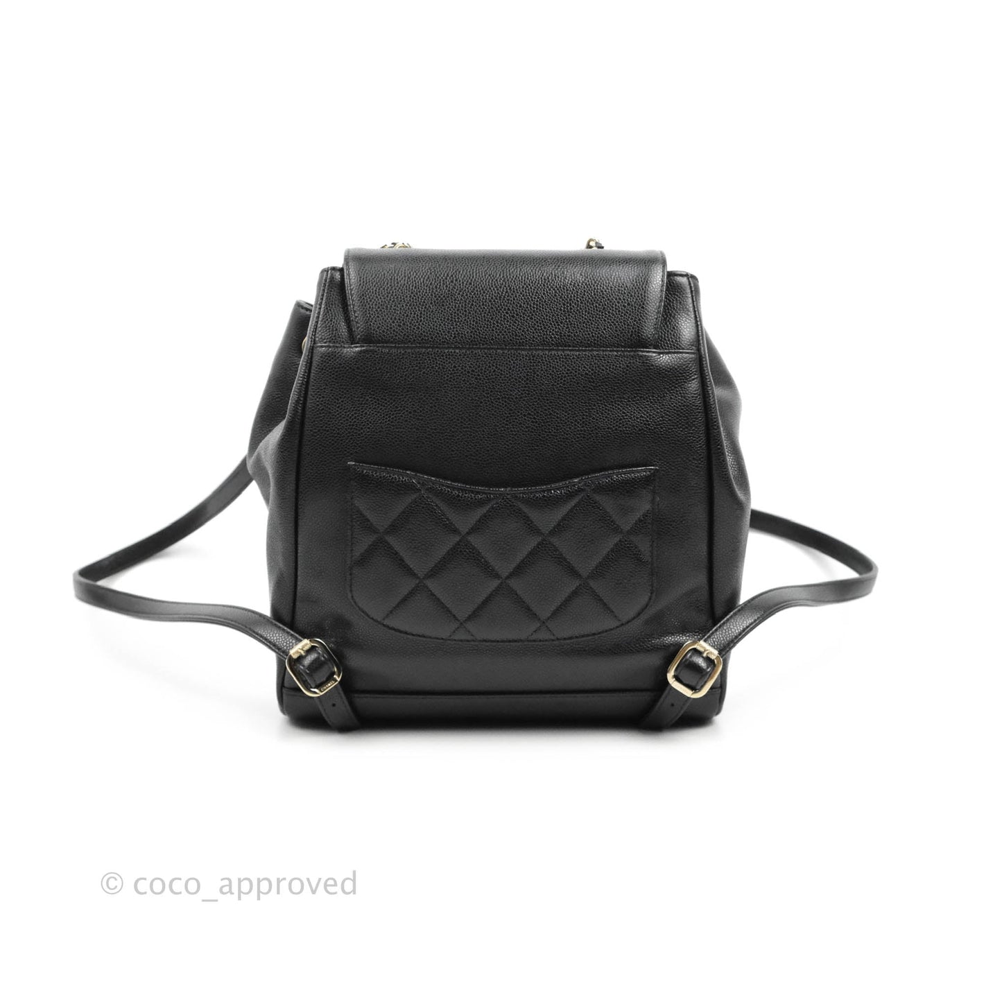 Chanel Quilted Business Affinity Backpack Black Caviar Light Gold Hardware