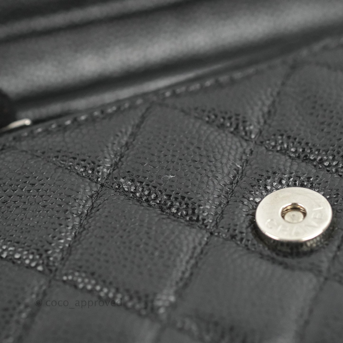Chanel Quilted Mini Wallet on Chain WOC Black Caviar Silver Hardware