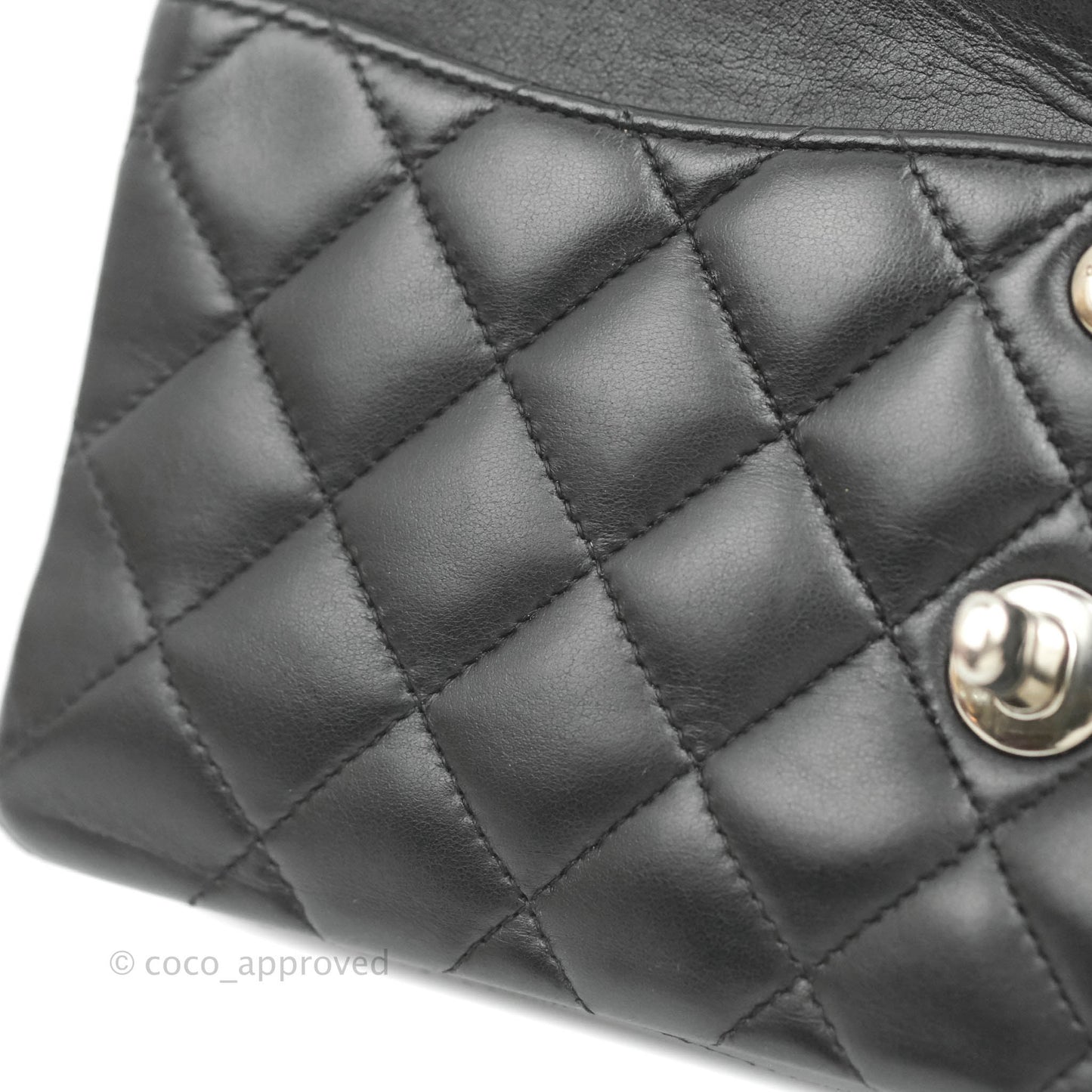 Chanel Small Classic Quilted Flap Black Lambskin Silver Hardware