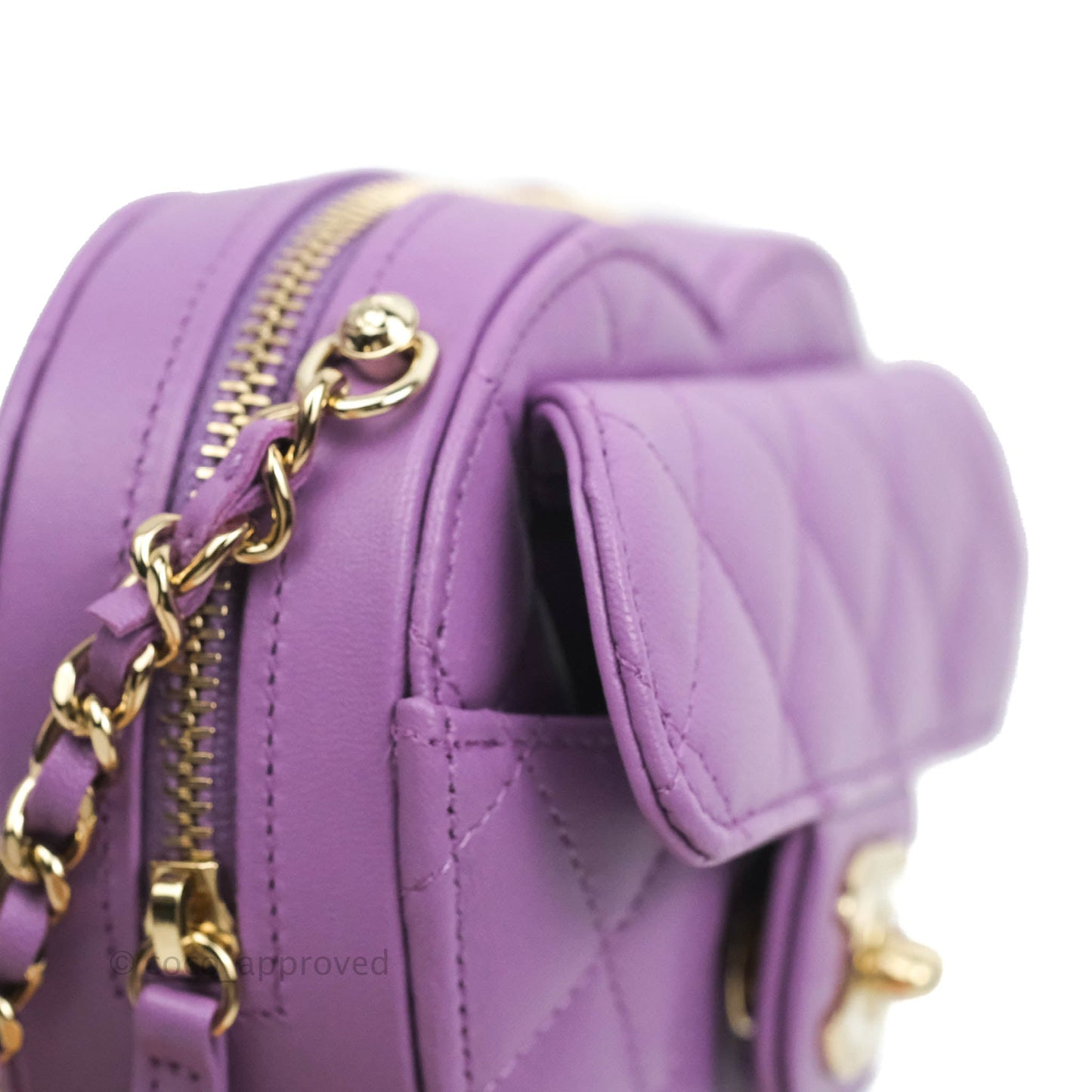 Chanel Small Heart Bag Purple Lambskin Gold Hardware 22S