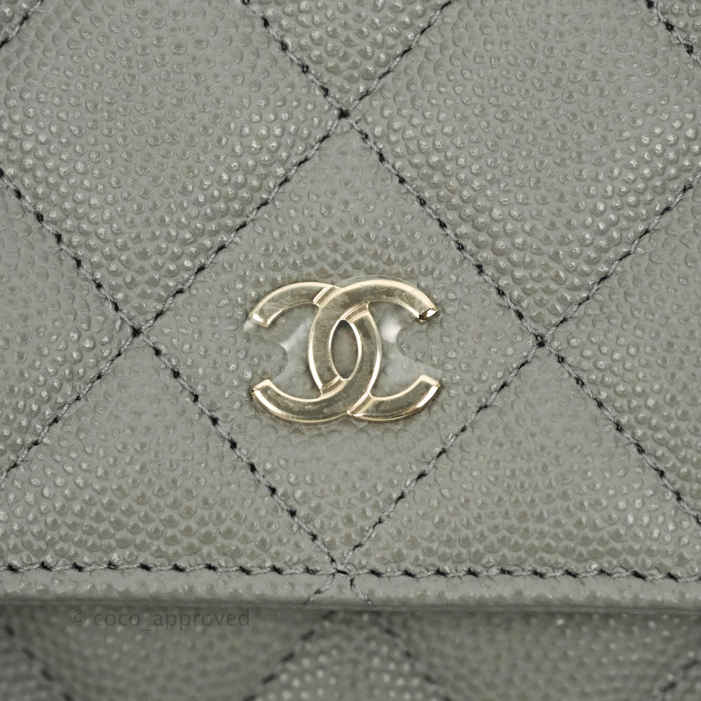 Chanel Wallet On Chain WOC Caviar Grey Gold Hardware