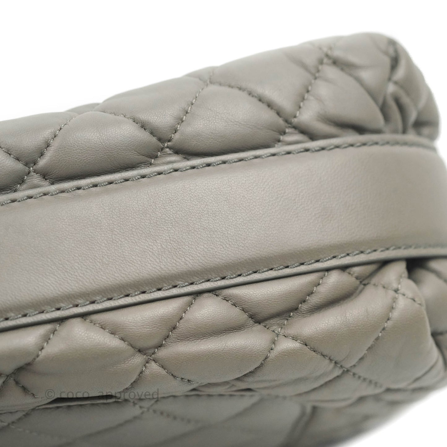 Chanel Medium Quilted Soft Accordion Flap Bag Grey Lambskin