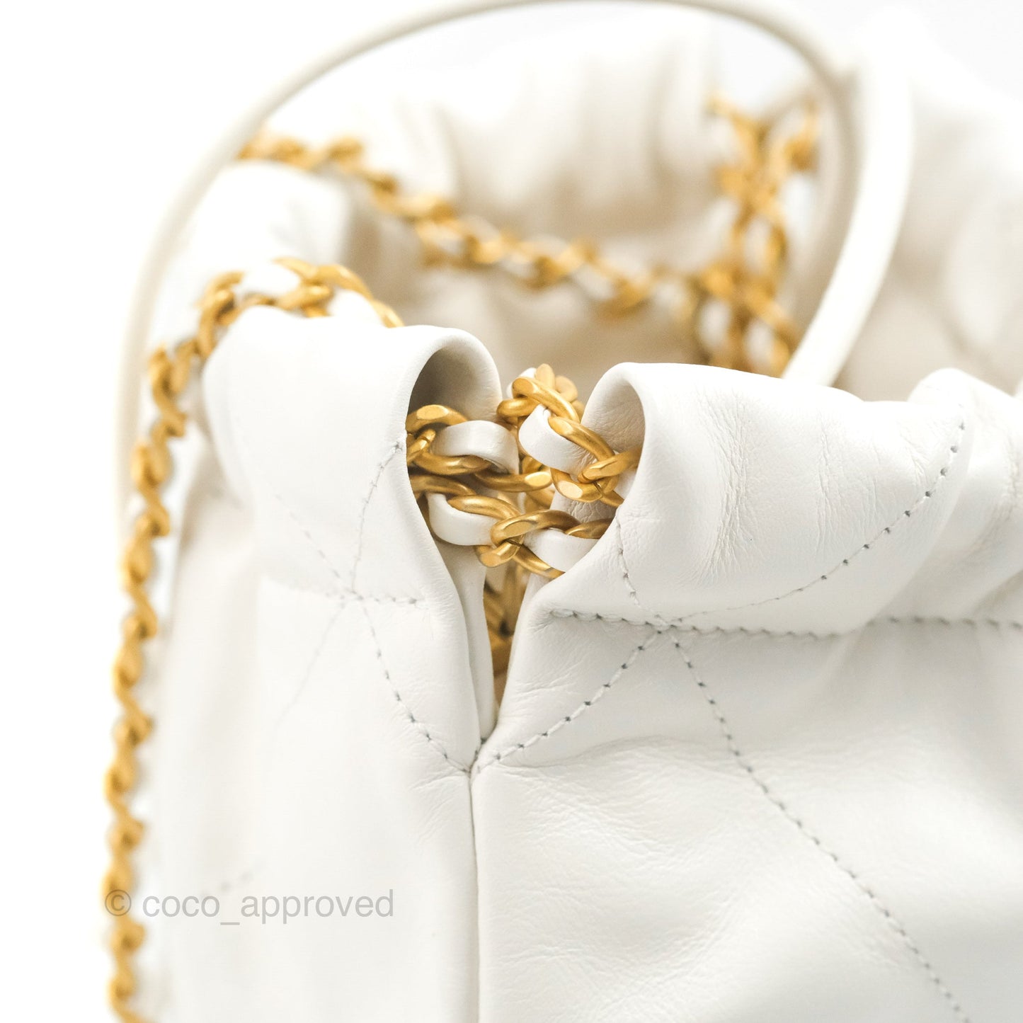 Chanel 22 Mini Bag White Crumpled Calfskin